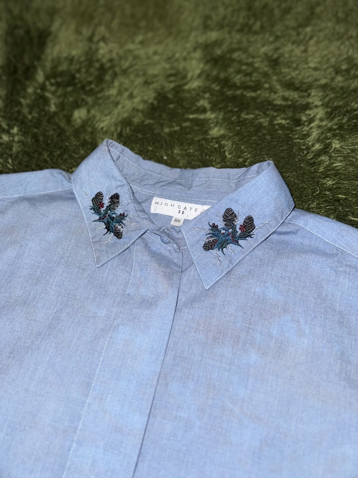 Japanese Brand High Gate Japan Hand-Dye Embroidery Shirt Indigo Size US XL / EU 56 / 4 - 2 Thumbnail