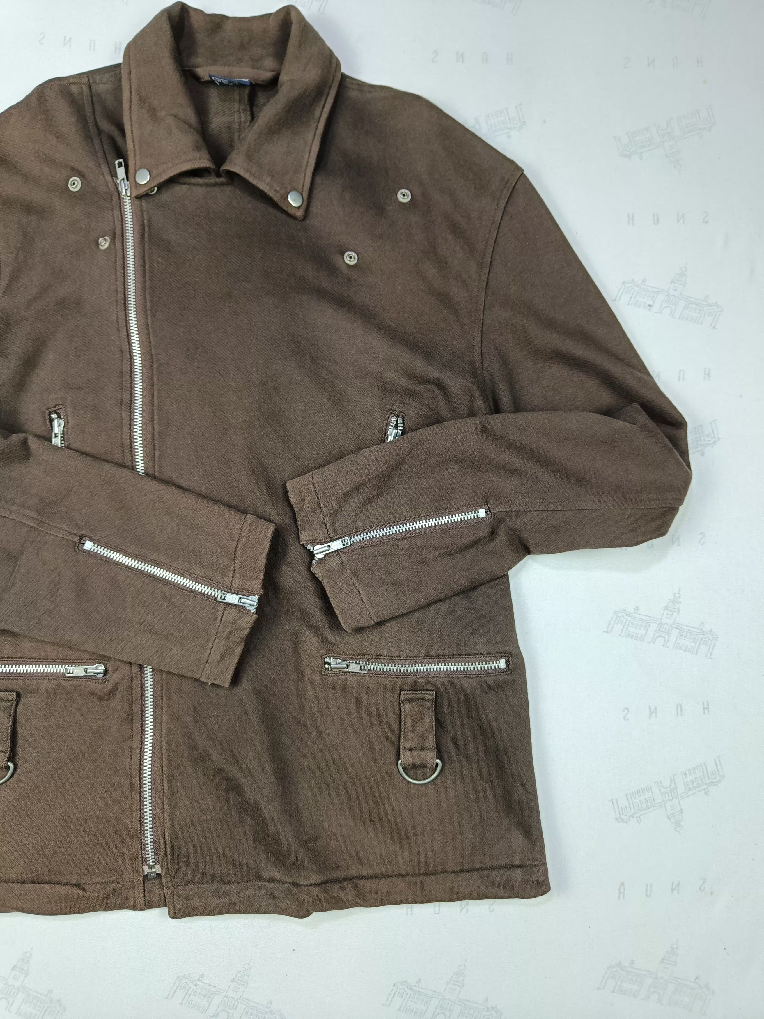 Japanese Brand Japanese Brand Double Collar Diagonal Zipper Jacket Size US L / EU 52-54 / 3 - 4 Thumbnail