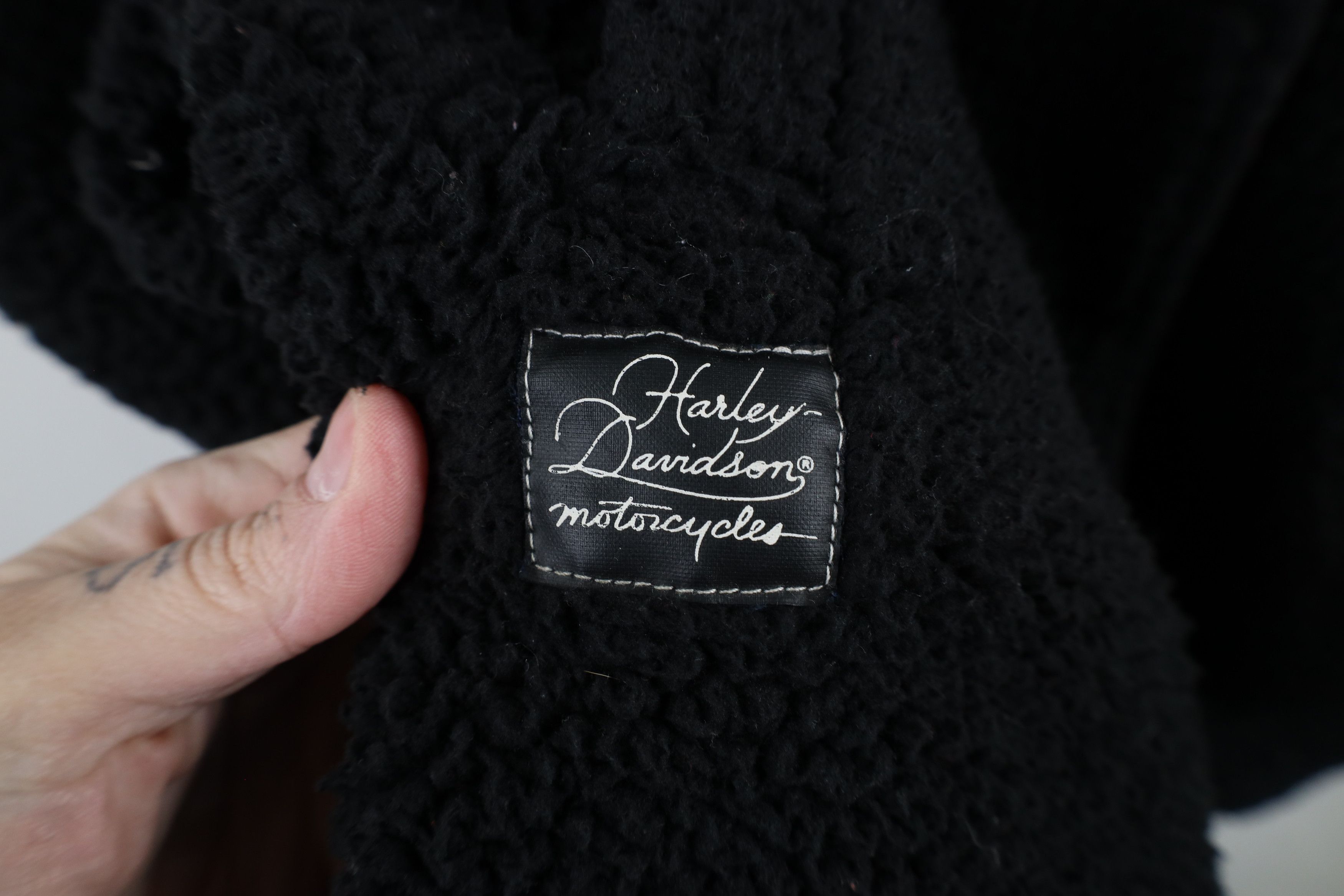 Harley Davidson × Vintage Vintage Harley Davidson Pile Fleece Double Breasted Jacket Size XXL / US 16-18 / IT 52-54 - 4 Thumbnail