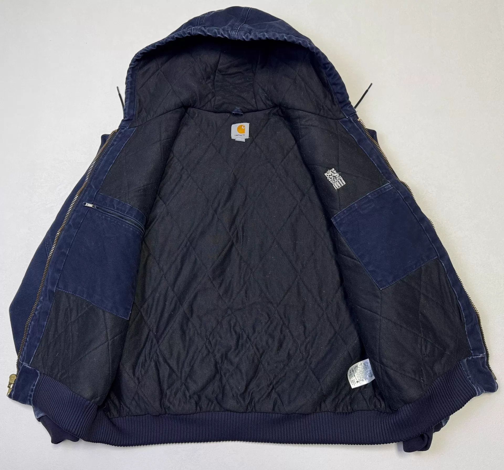 Carhartt Vintage Carhartt J130 Hooded Work Jacket M Blue L Size US L / EU 52-54 / 3 - 4 Thumbnail