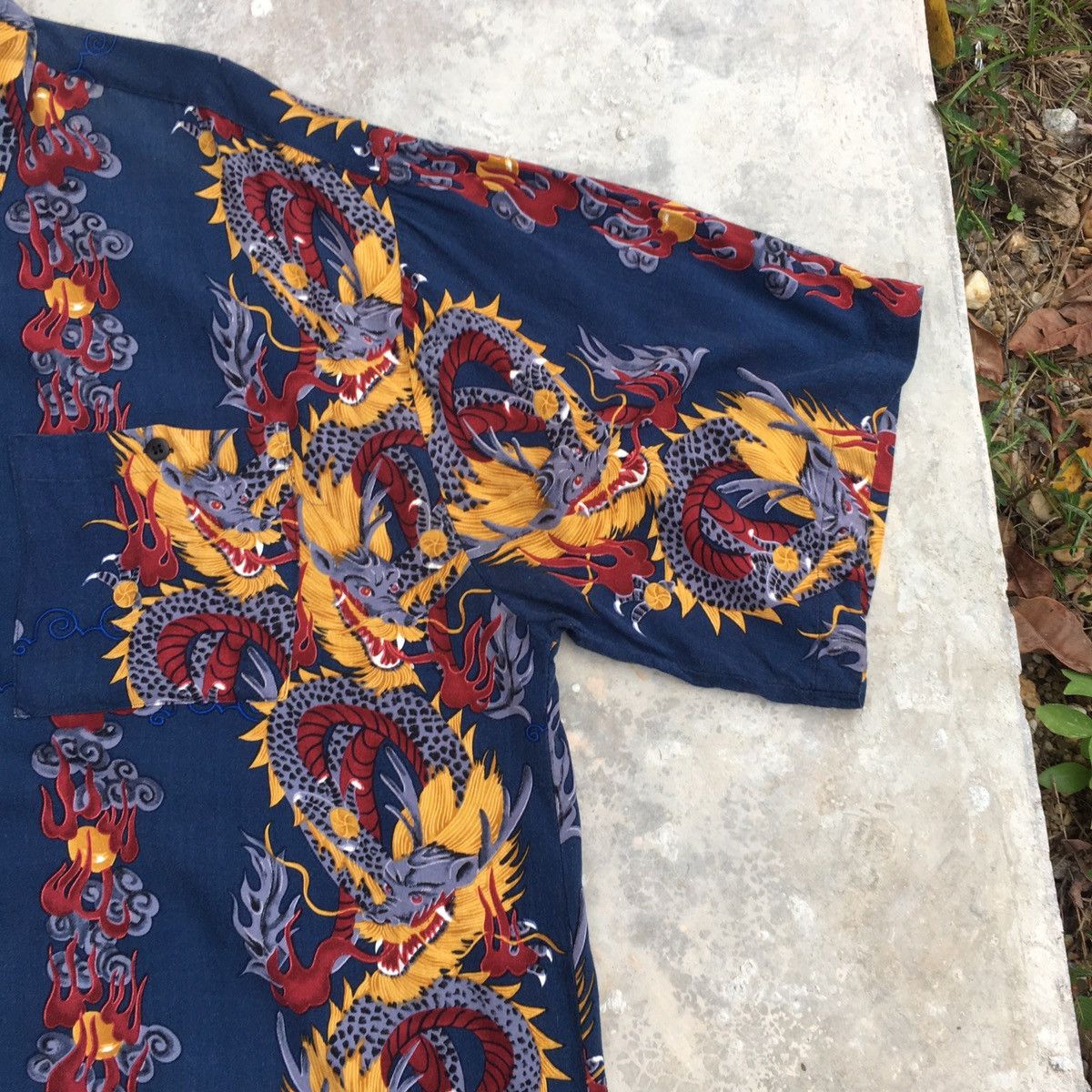 Japanese Brand × Spiritual Gangster Japanese BILLION BAY Mafia Buttons Up Rayon Shirt Size US XL / EU 56 / 4 - 5 Thumbnail