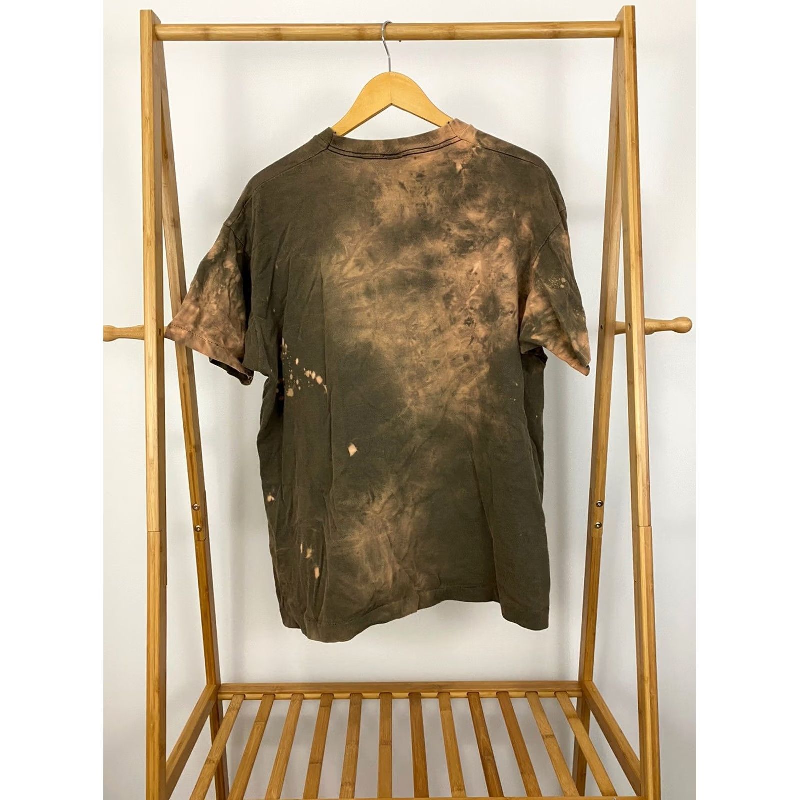 Fruit Of The Loom VINTAGE Fruit Of The Loom T-Shirt XL 90s Bleach Stain Selvedge Pocket Single Stitch Brown Tan Mens Size US XL / EU 56 / 4 - 2 Thumbnail