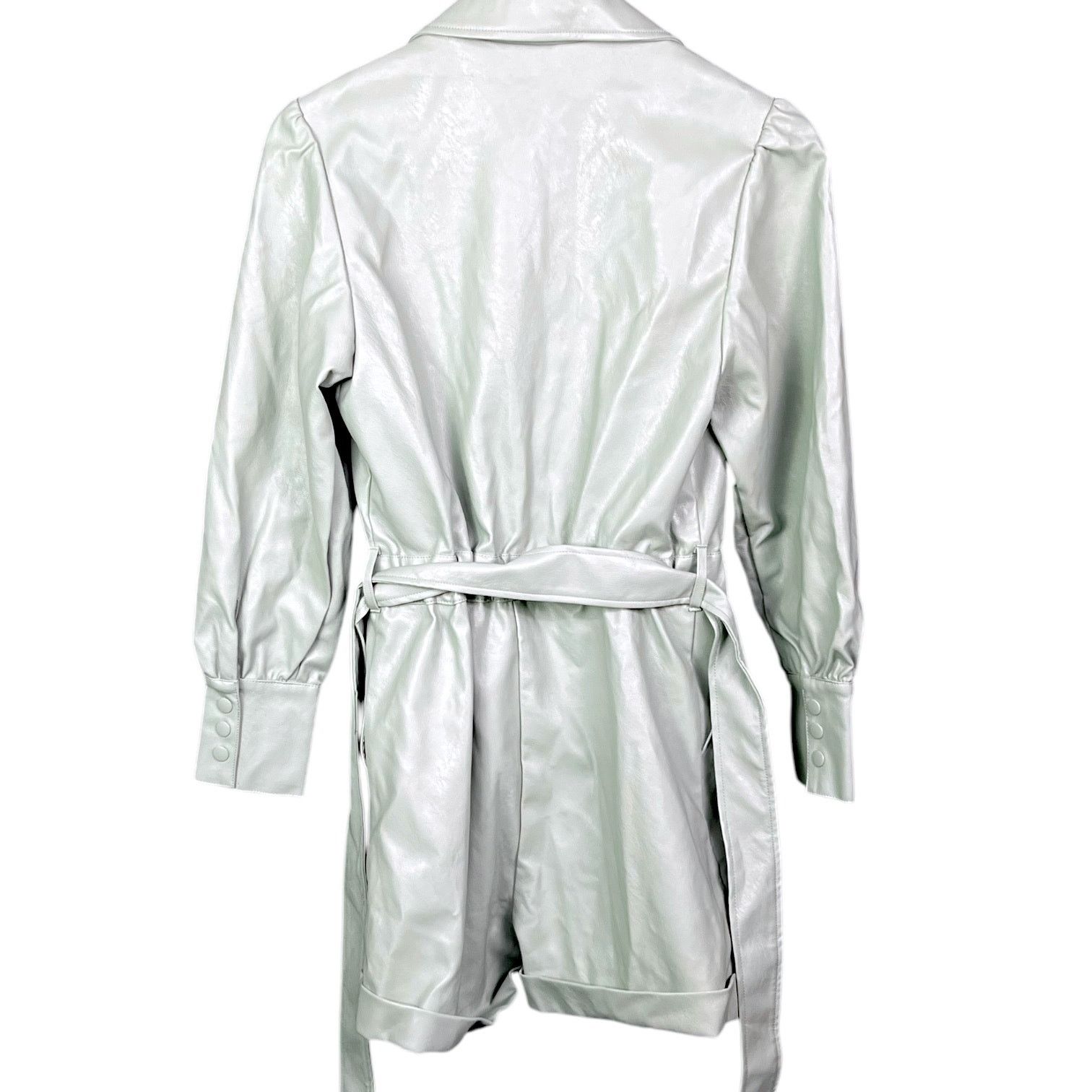 7 For All Mankind NWT 7 For All Mankind Sage Green Belted Faux Leather Romper Size 30" / US 8 / IT 44 - 5 Thumbnail