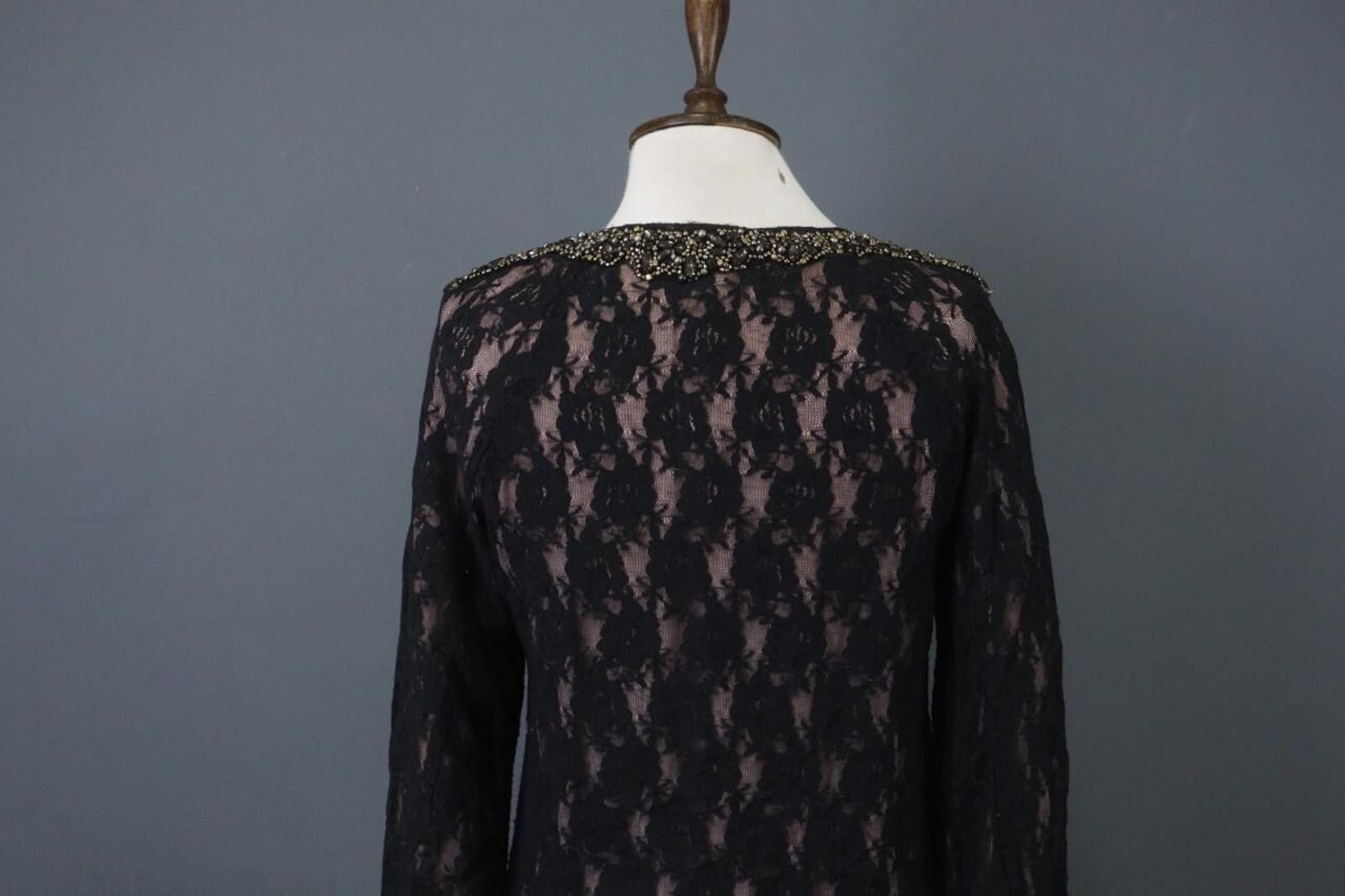 Diesel Diesel Black Lace Long Sleeve Beaded Bomber Jacket Size S Size S / US 4 / IT 40 - 10 Thumbnail