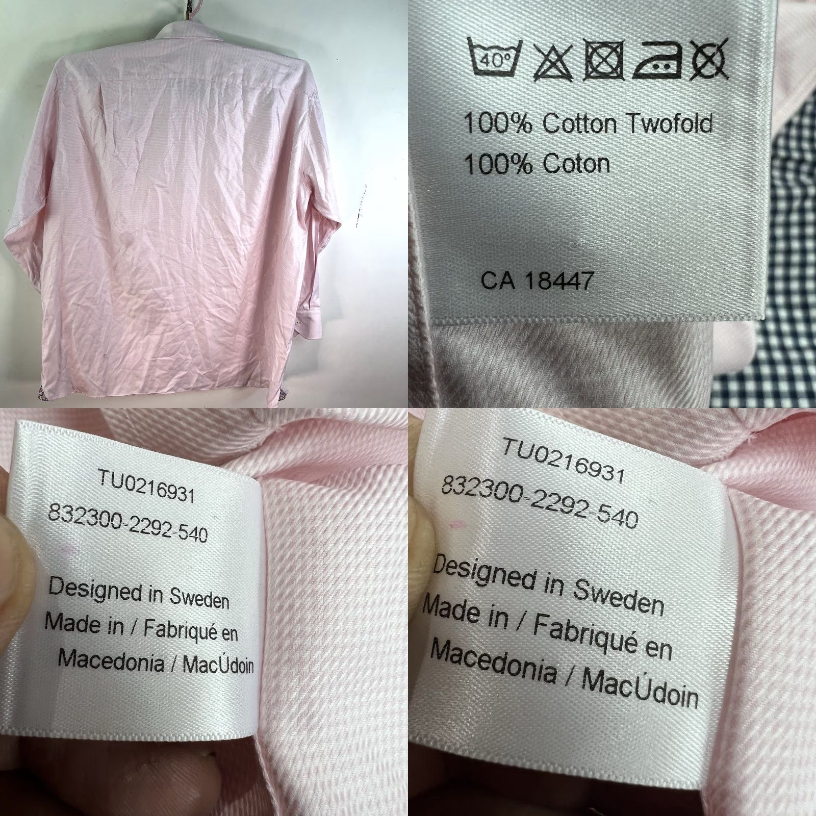 Vintage VINTAGE Stenstroms Cotton Houndstooth Shirt Mens 4XL Button-Up Casual Long Sleeve Pink Size US XXL / EU 58 / 5 - 8 Thumbnail
