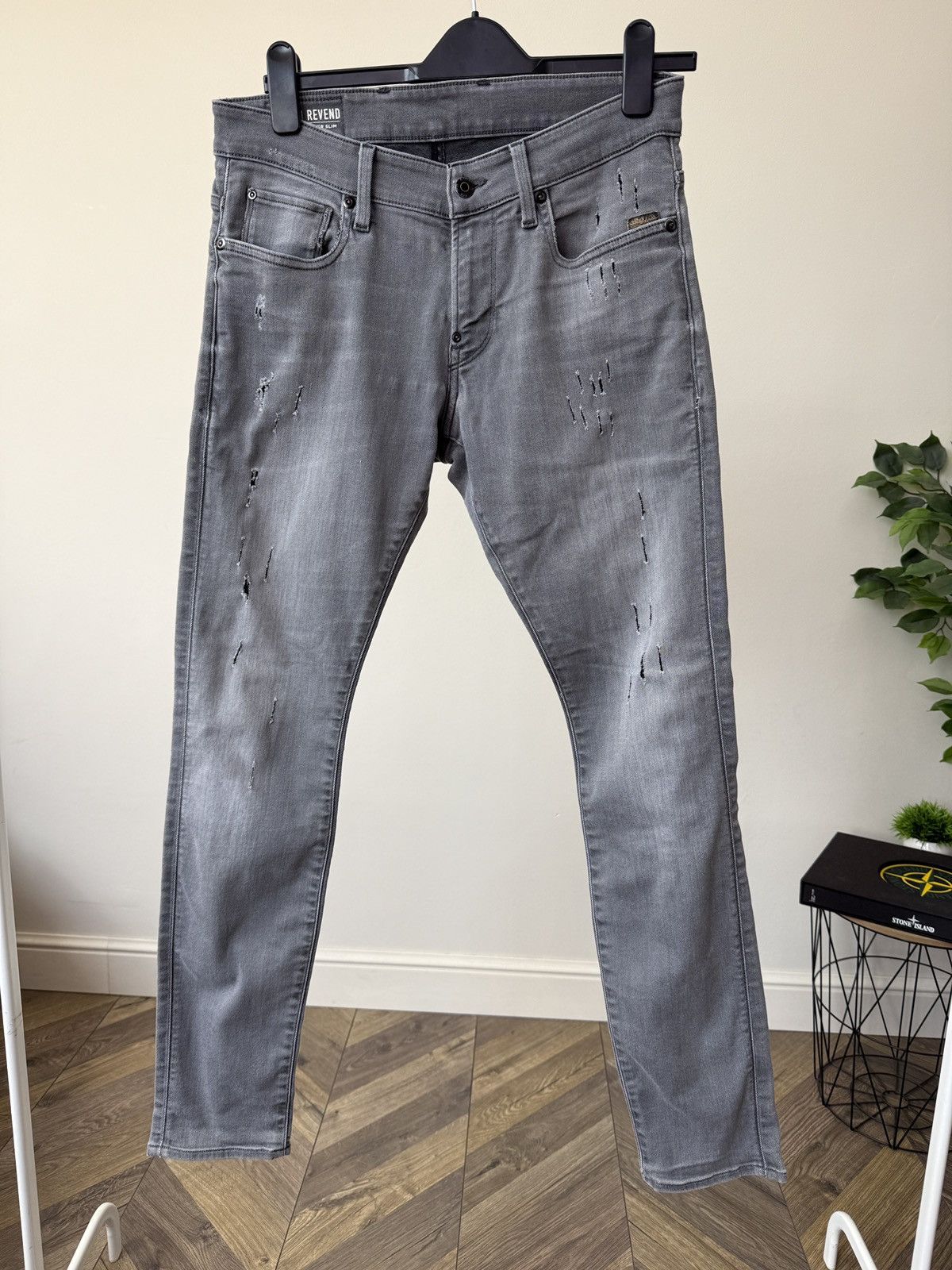 G-Star Vintage G-Star RAW Men's REVEND SKINNY JEANS Slim Grey Wash Size US 31 - 2 Thumbnail