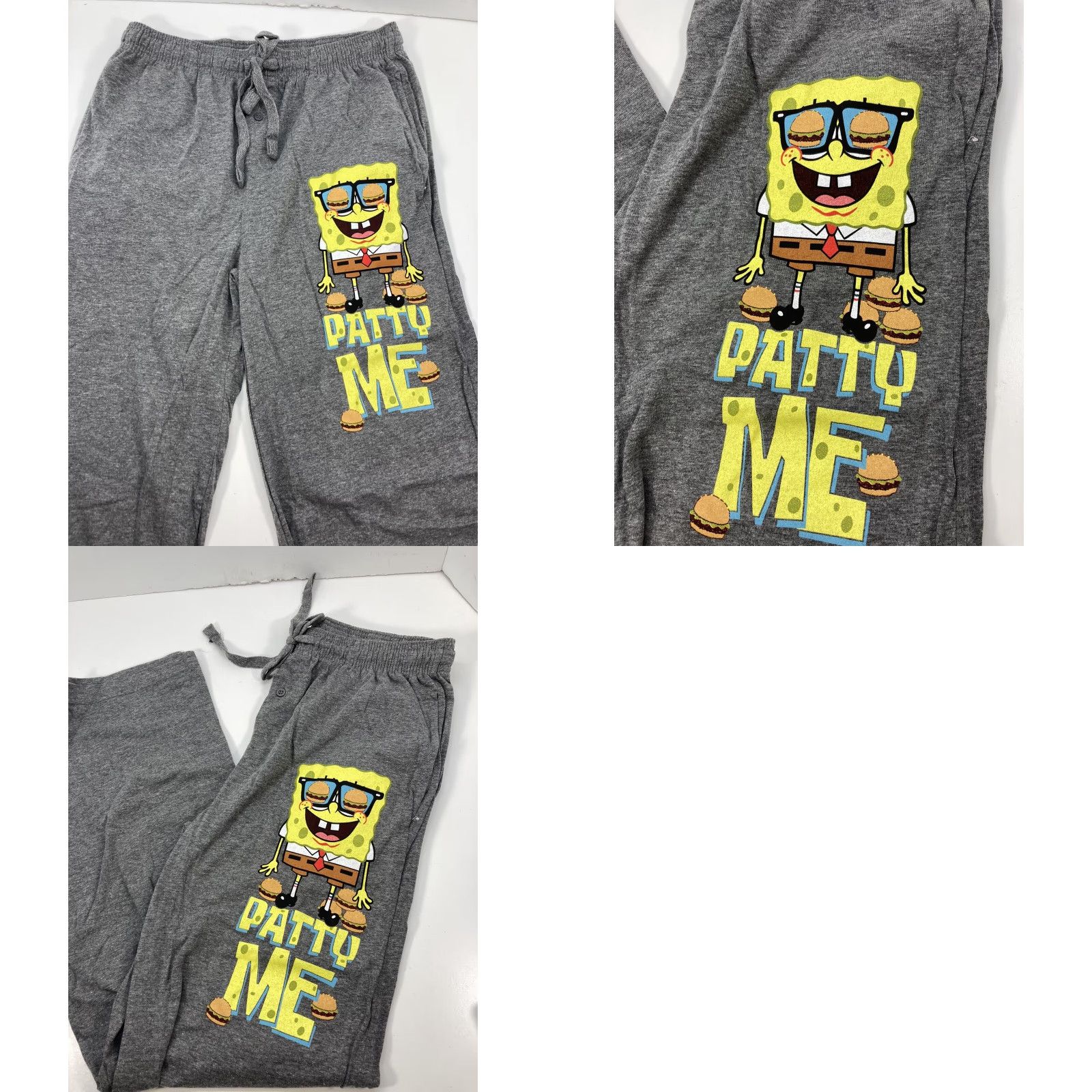 Nickelodeon Nickelodeon SpongeBob Squarepants Patty Me Lounge Pajama Pants Small Gray Men Size US 29 - 8 Thumbnail