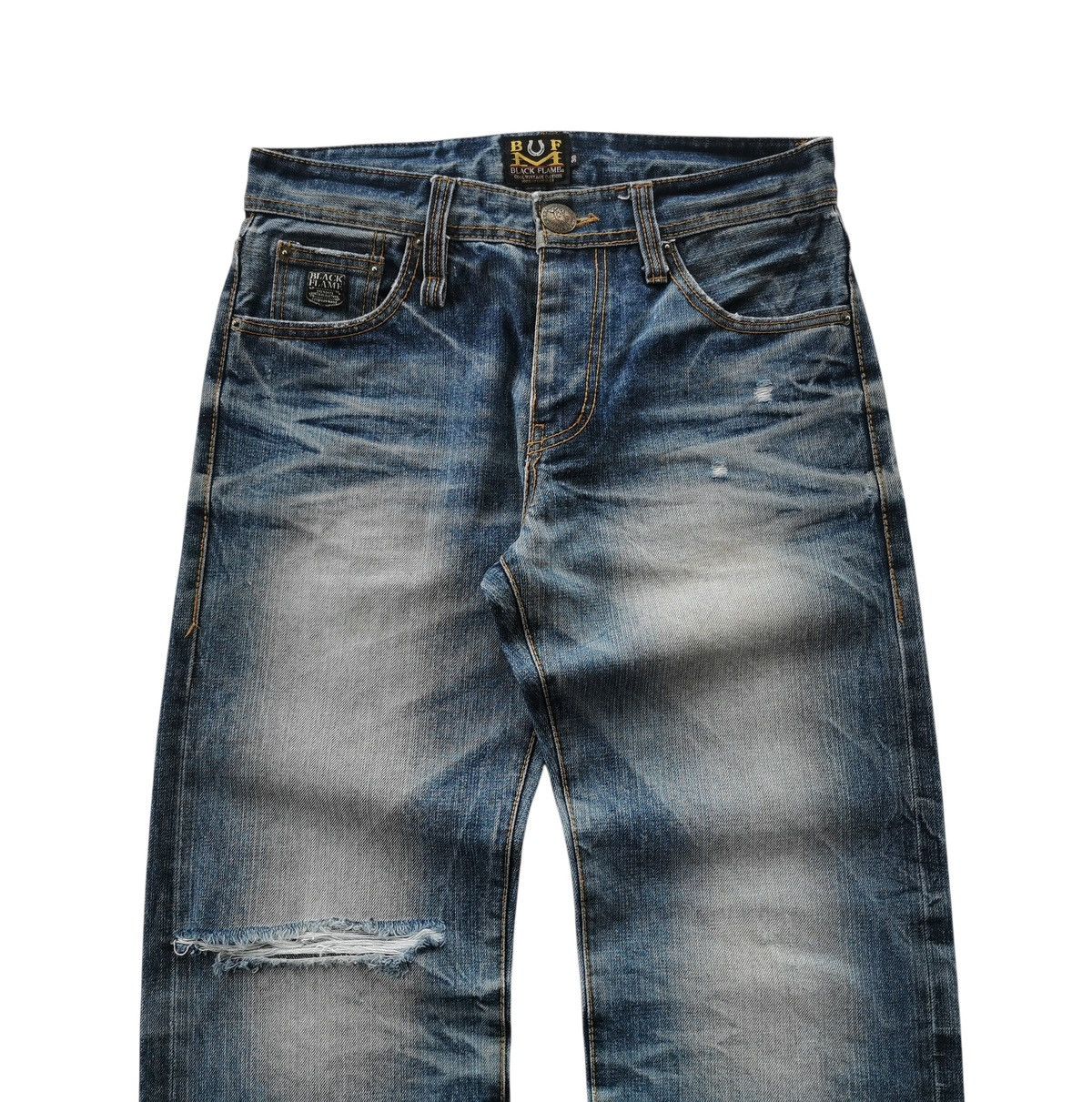 Self Edge Black Flame The Roots Selvedge Denim Jeans Size US 32 / EU 48 - 2 Thumbnail