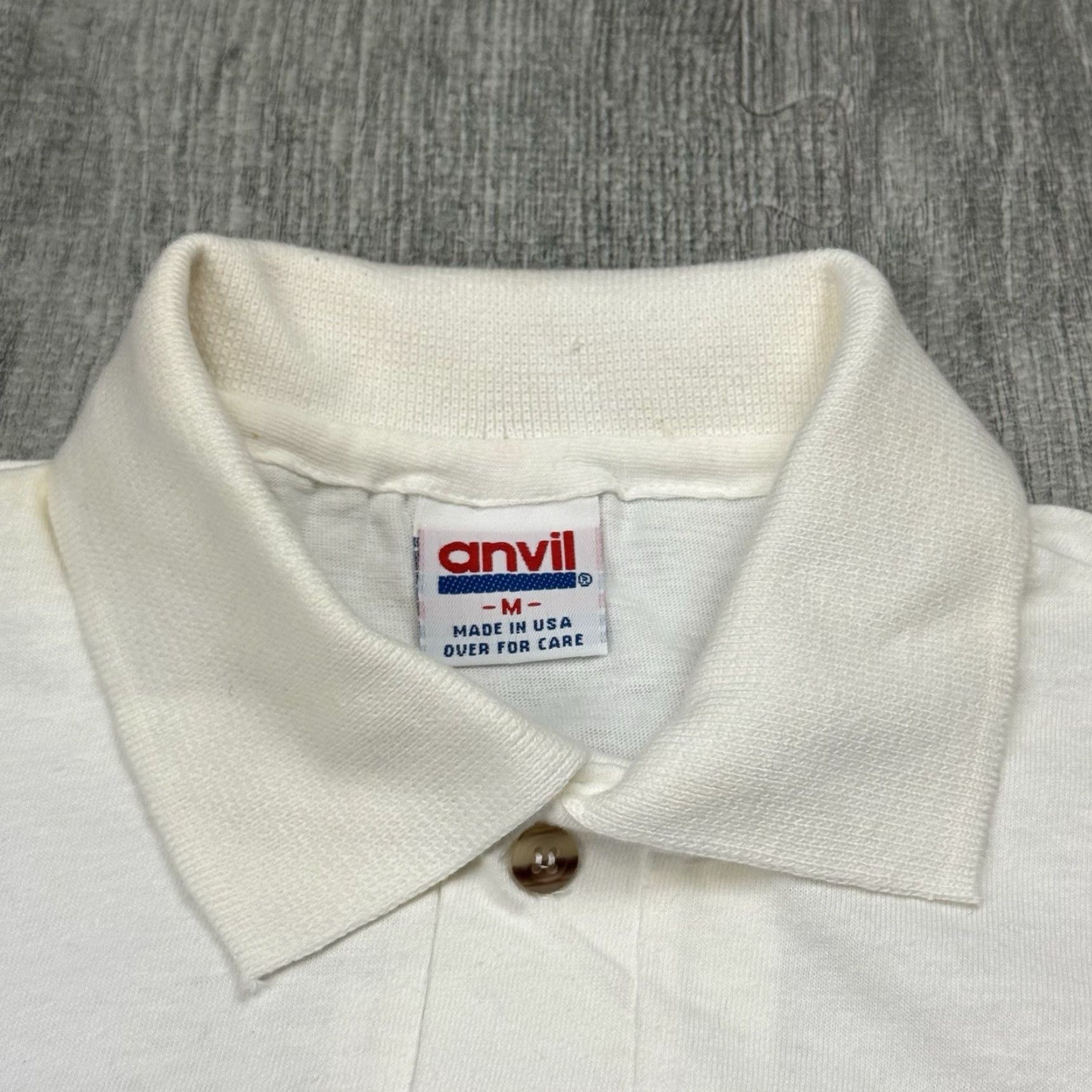Anvil VTG 90s Lipton Tea Anvil USA Unisex White Cotton Polo Shirt SZ M Size US M / EU 48-50 / 2 - 4 Thumbnail