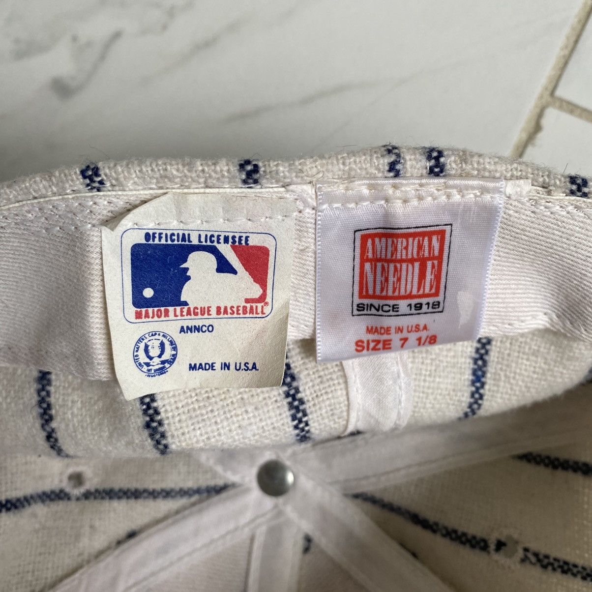 American Needle Vintage 1990s New York Yankees Pinstripe Fitted 7 1/8 Cap Size ONE SIZE - 6 Thumbnail
