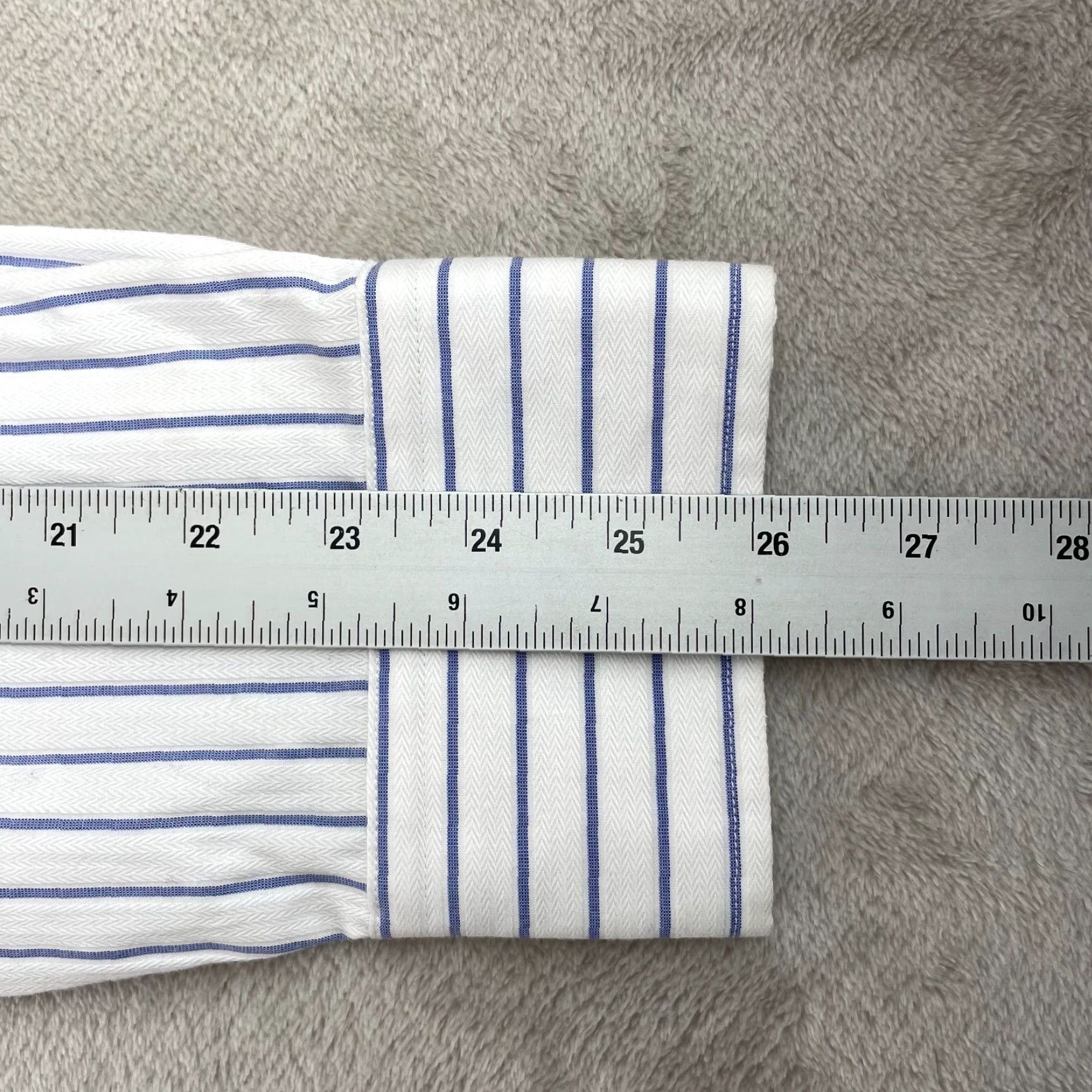 Banana Republic Banana Republic Shirt Men Large White Striped Non Iron Slim Fit Long Sleeve Size US L / EU 52-54 / 3 - 7 Thumbnail