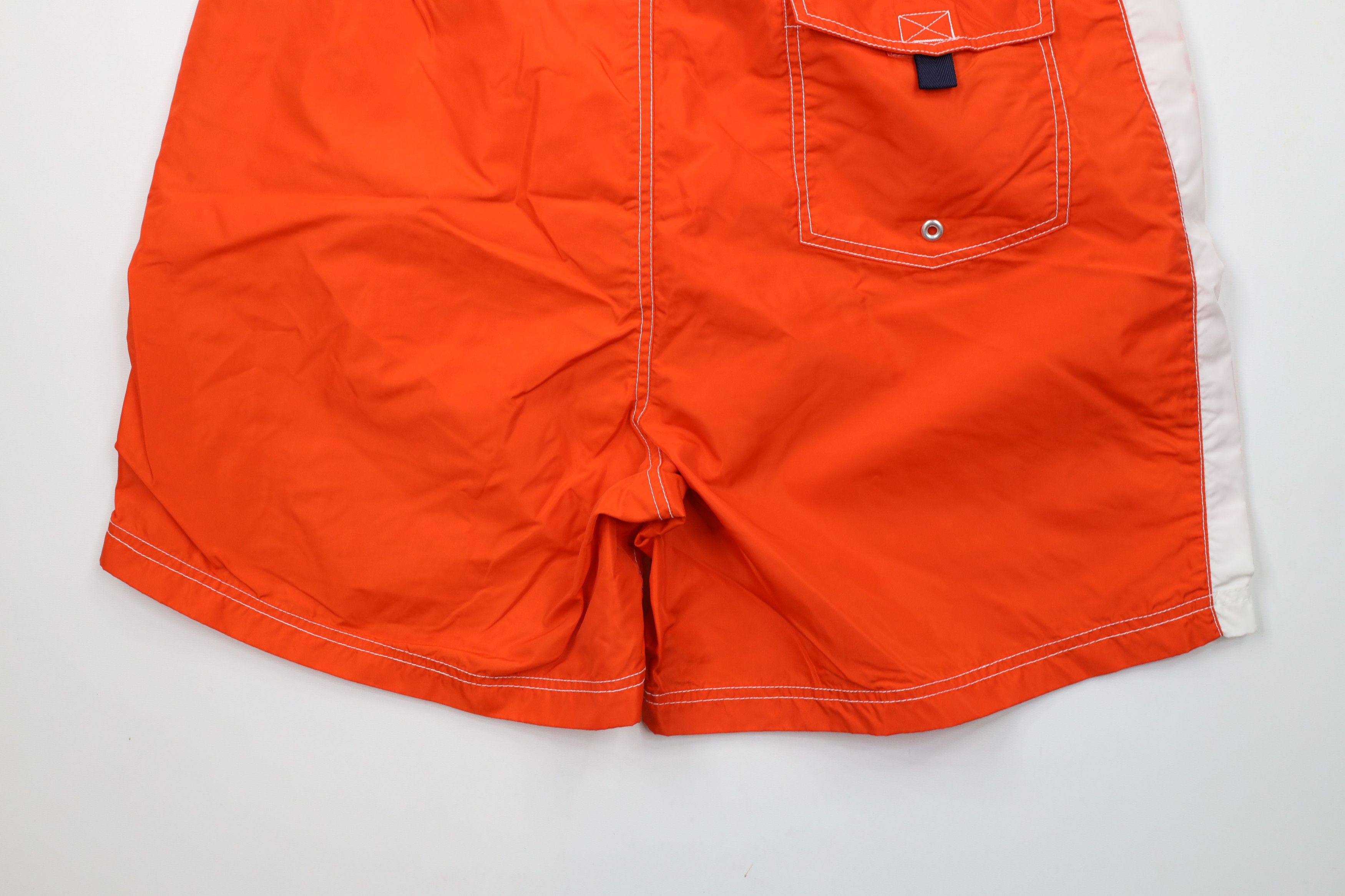 Tommy Hilfiger × Vintage Vintage 90s Tommy Hilfiger Block Lined Shorts Trunks Orange Size US 36 / EU 52 - 13 Thumbnail