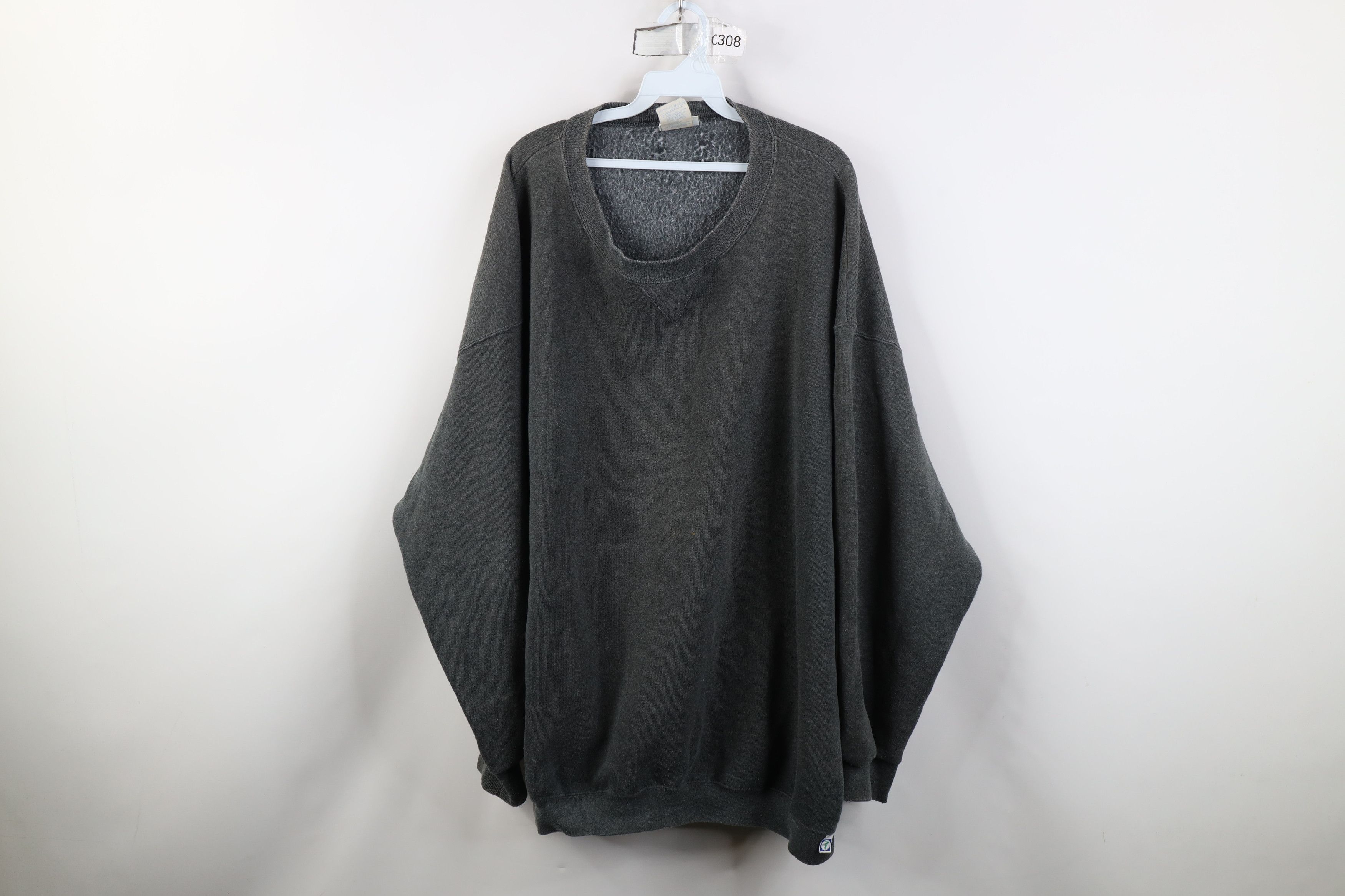 Vintage Vintage 90s Streetwear Blank Crewneck Sweatshirt Gray USA Size US XXL / EU 58 / 5 - 1 Thumbnail