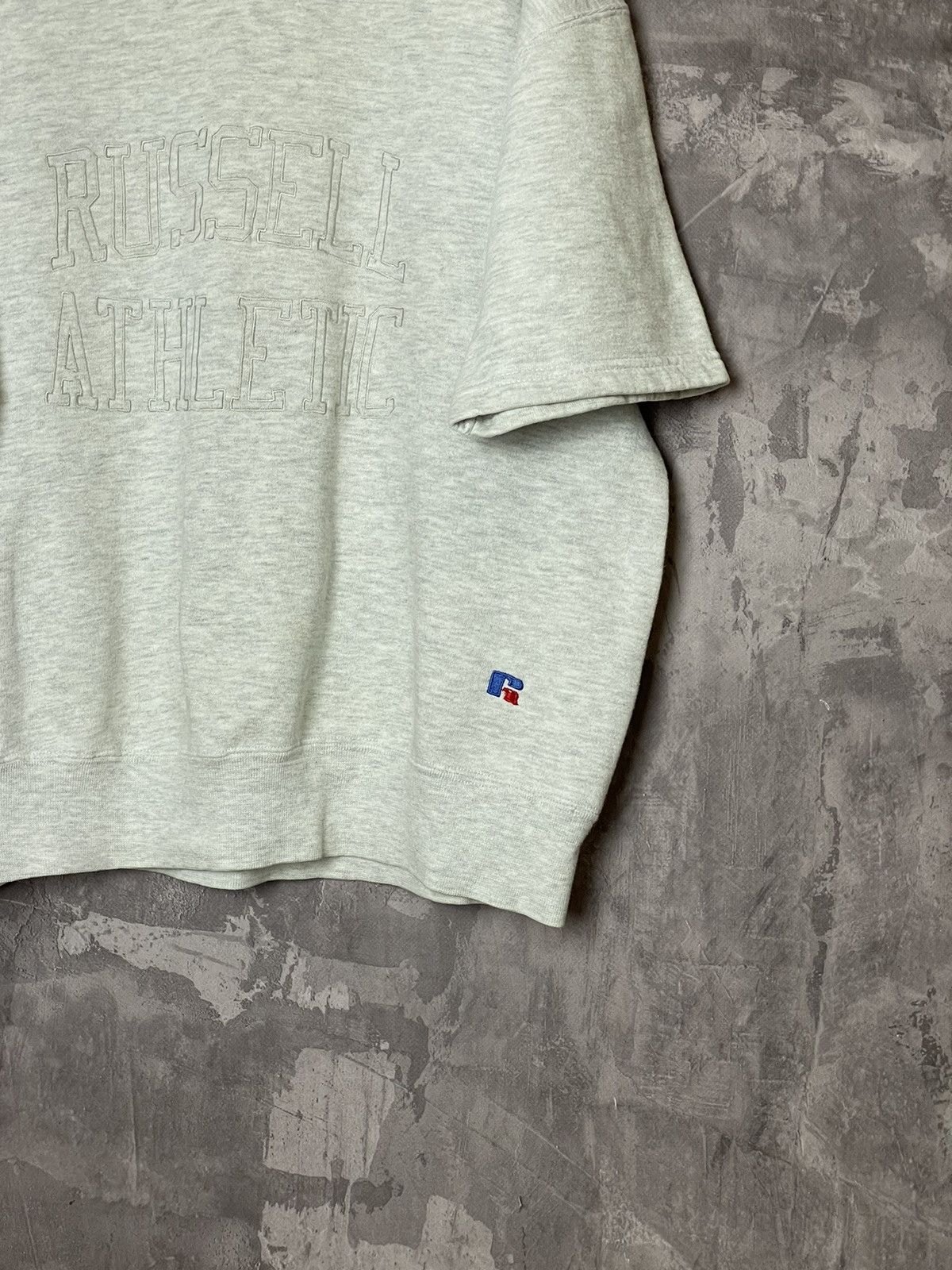 Russell Athletic × Vintage Faded Distressed Vintage Russell Athletic Grey T-Shirt sweat Size US L / EU 52-54 / 3 - 4 Thumbnail