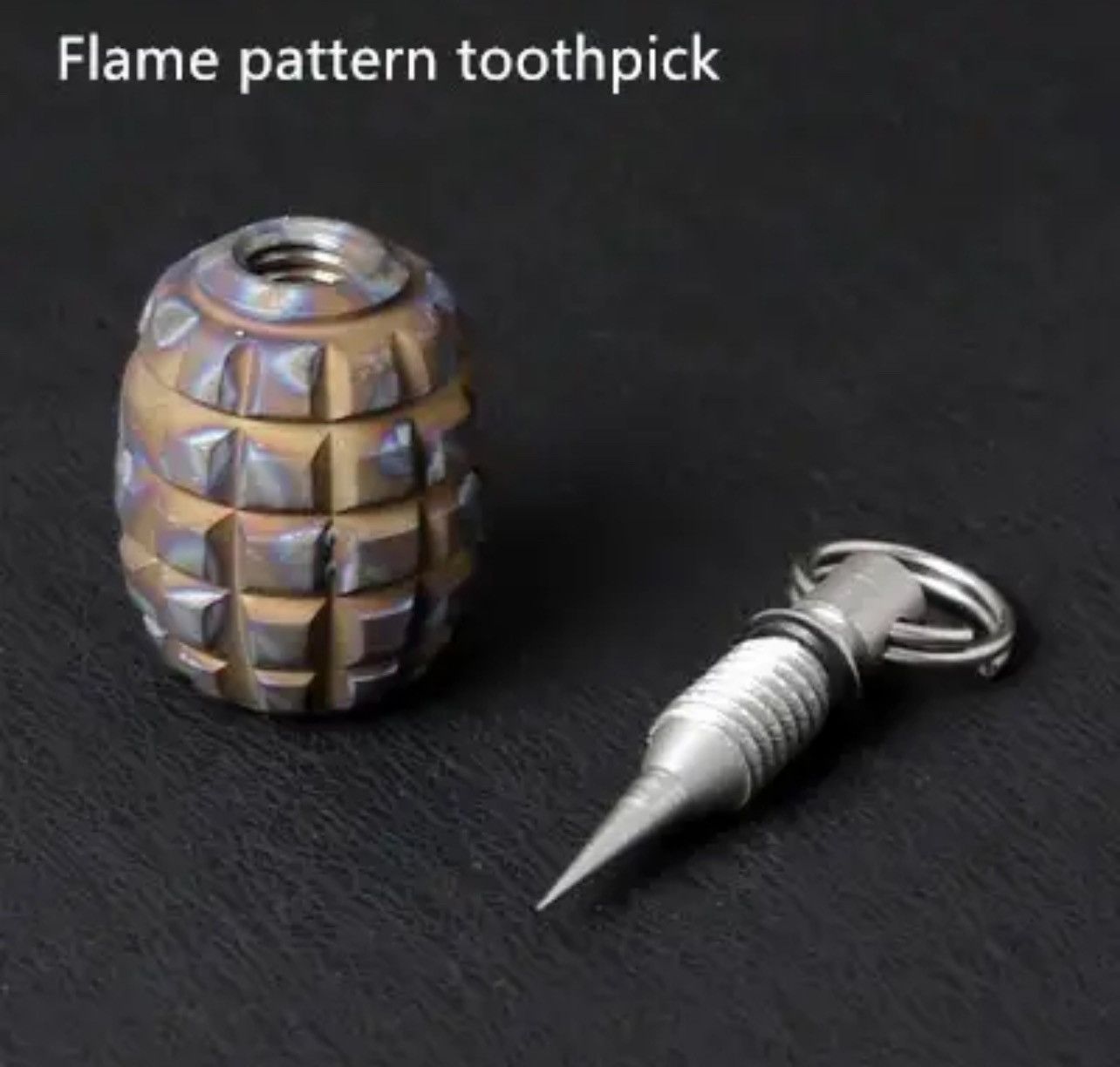 Other Titanium Grenade Flame Pendant EDC Keyring Necklace Gifts Size ONE SIZE - 4 Thumbnail
