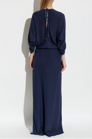 Gucci o1loc1c0226 814061 Silk Dress in Navy Blue Size L / US 10 / IT 46 - 4 Thumbnail