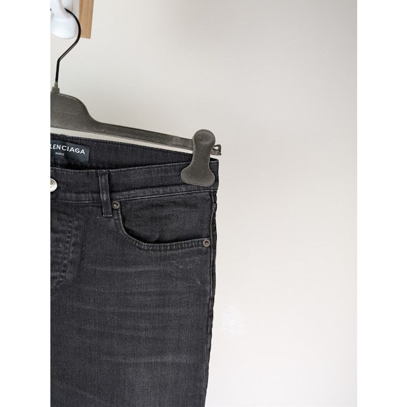 Balenciaga o1rshd1 Skinny Distressed Slim-Fit Denim Jeans in Black Size US 29 - 5 Thumbnail