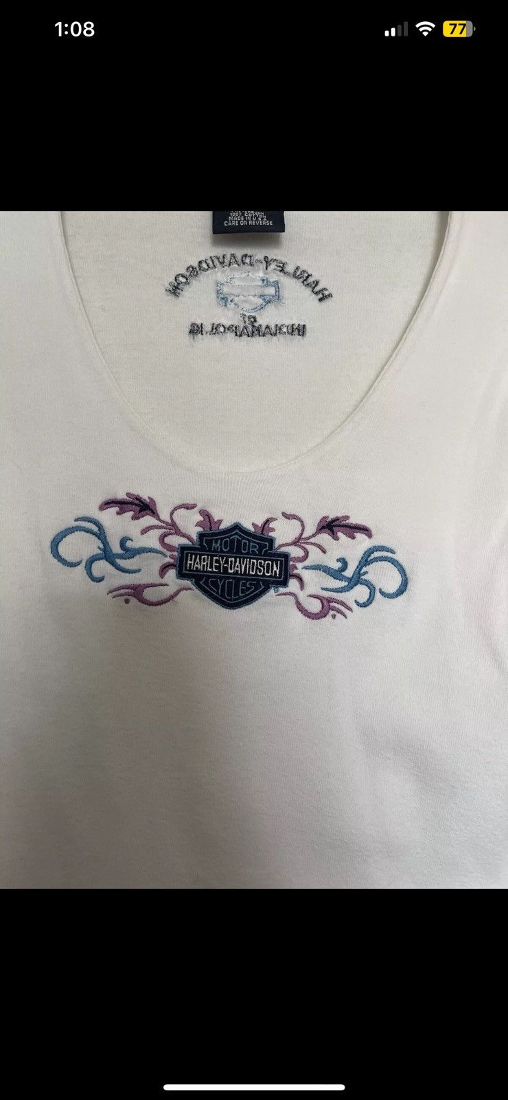 Harley Davidson × Vintage Y2K Harley Davidson Indianpolis Women’s Top (M) Size M / US 6-8 / IT 42-44 - 2 Thumbnail