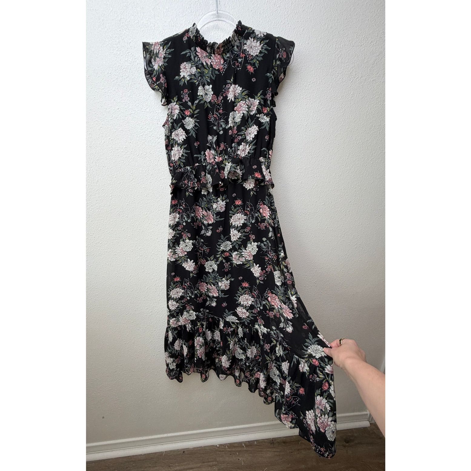 Other Laissez Faire Floral Midi Smocked Neck Ruffle Sleeveless Size S / US 4 / IT 40 - 3 Thumbnail