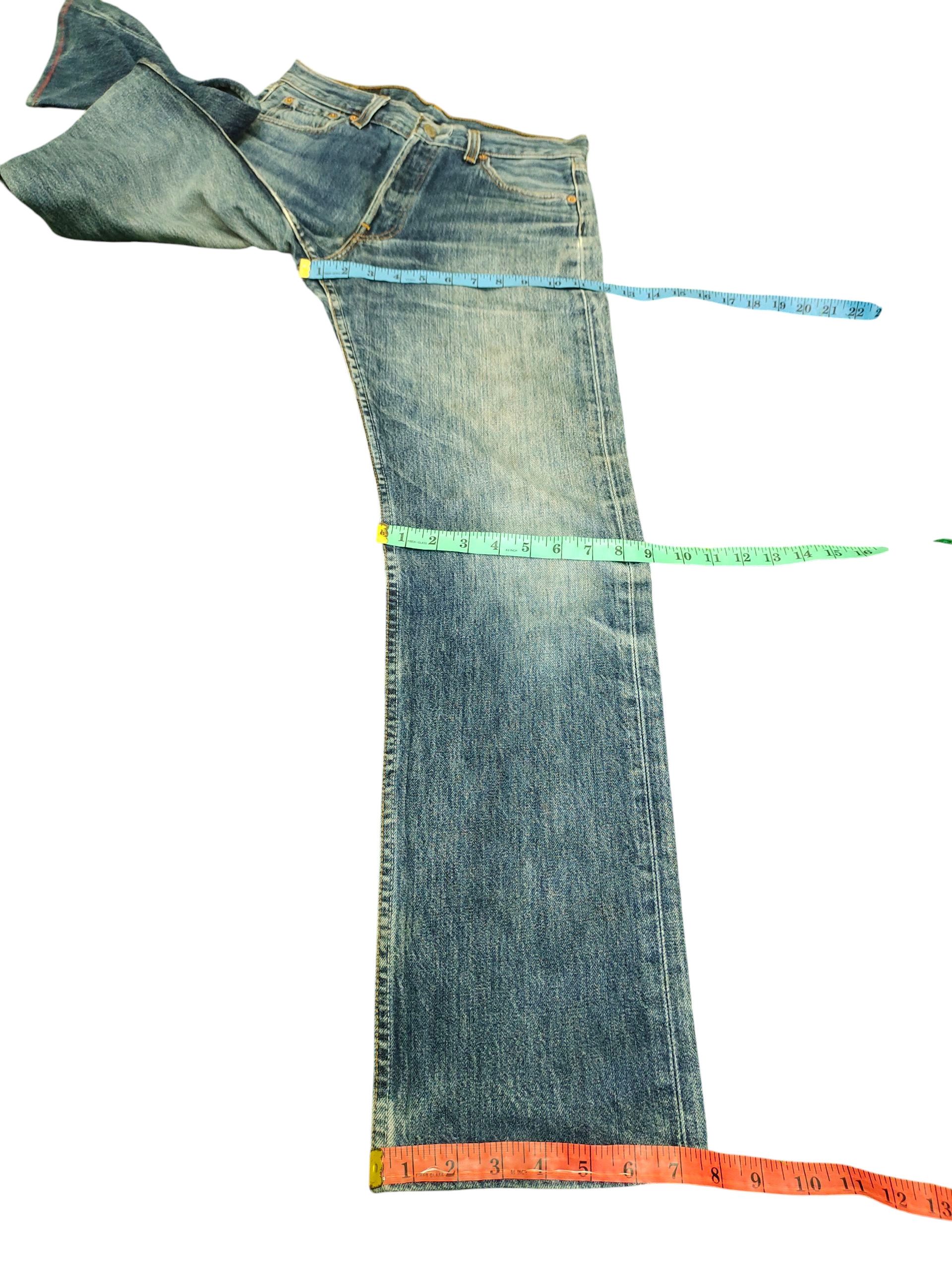 Kapital Vintage 90s Levis 501 Clawmark Distress Faded Denim Jeans Size US 30 / EU 46 - 16 Thumbnail