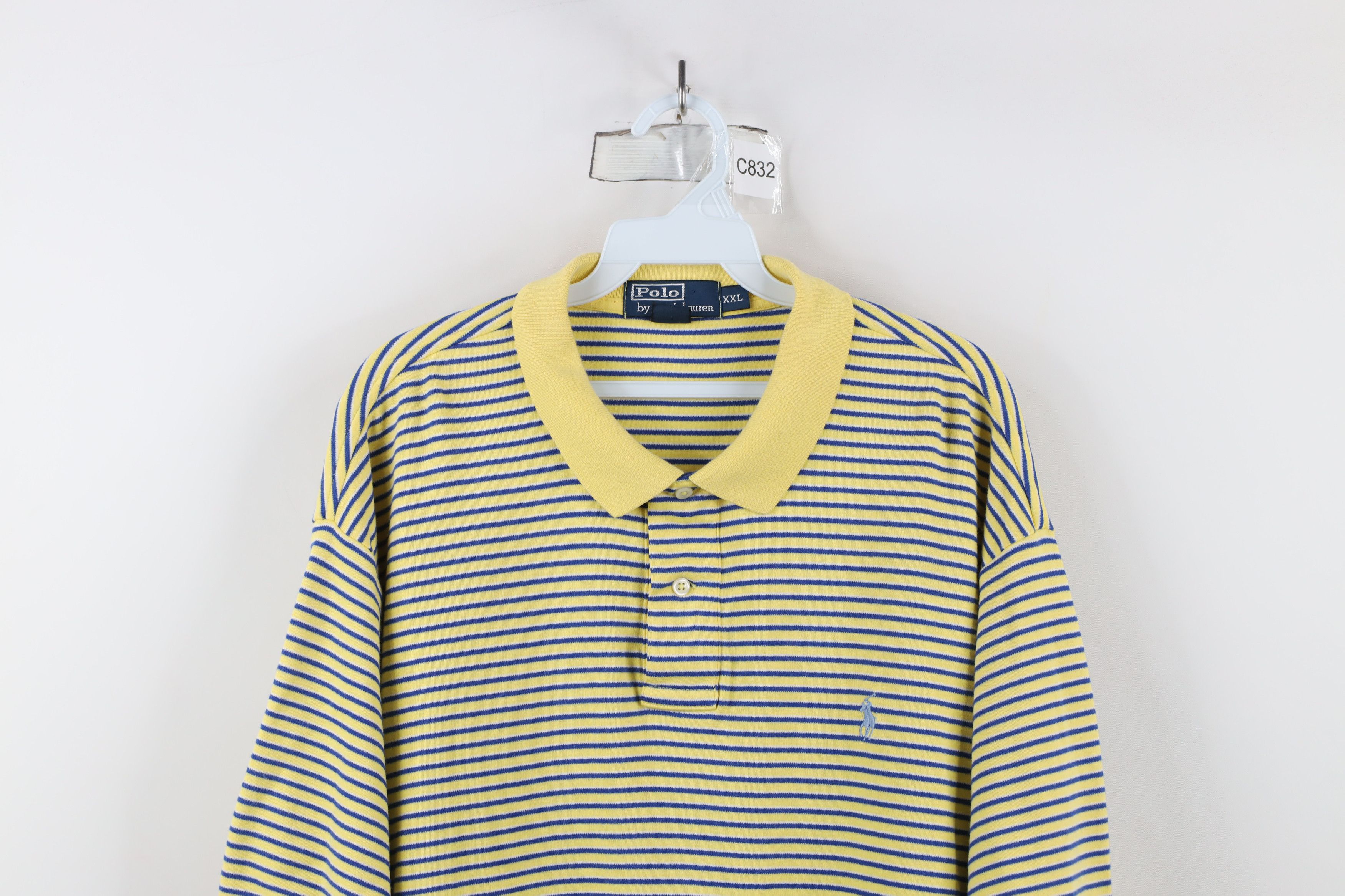 Ralph Lauren × Vintage Vintage 90s Ralph Lauren Soft Cotton Touch Polo Shirt Yellow Size US XXL / EU 58 / 5 - 2 Thumbnail