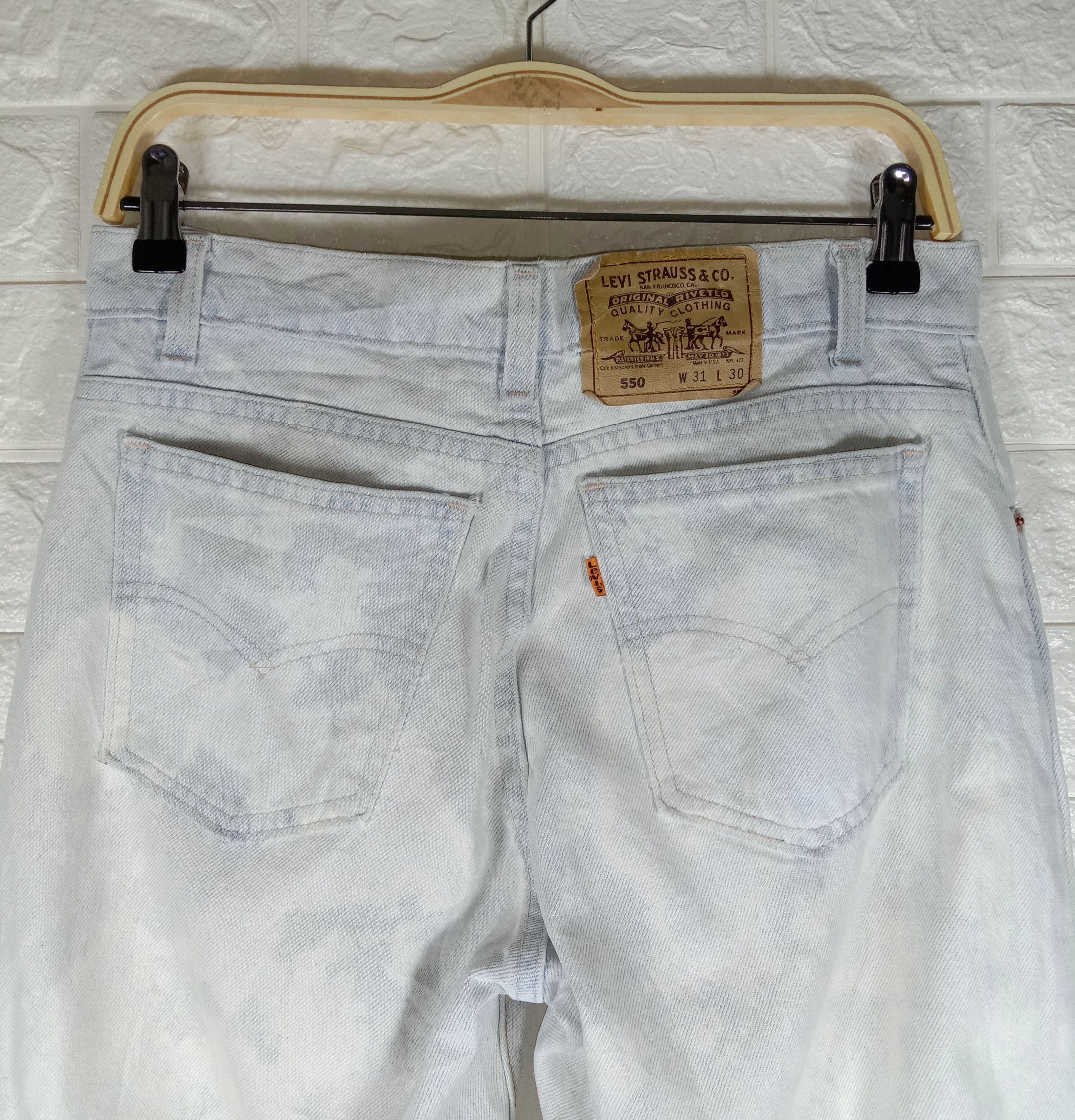 Levi's Vintage 90s Levi's 550 Orange Tab Jeans Ripped Denim Size US 30 / EU 46 - 6 Thumbnail