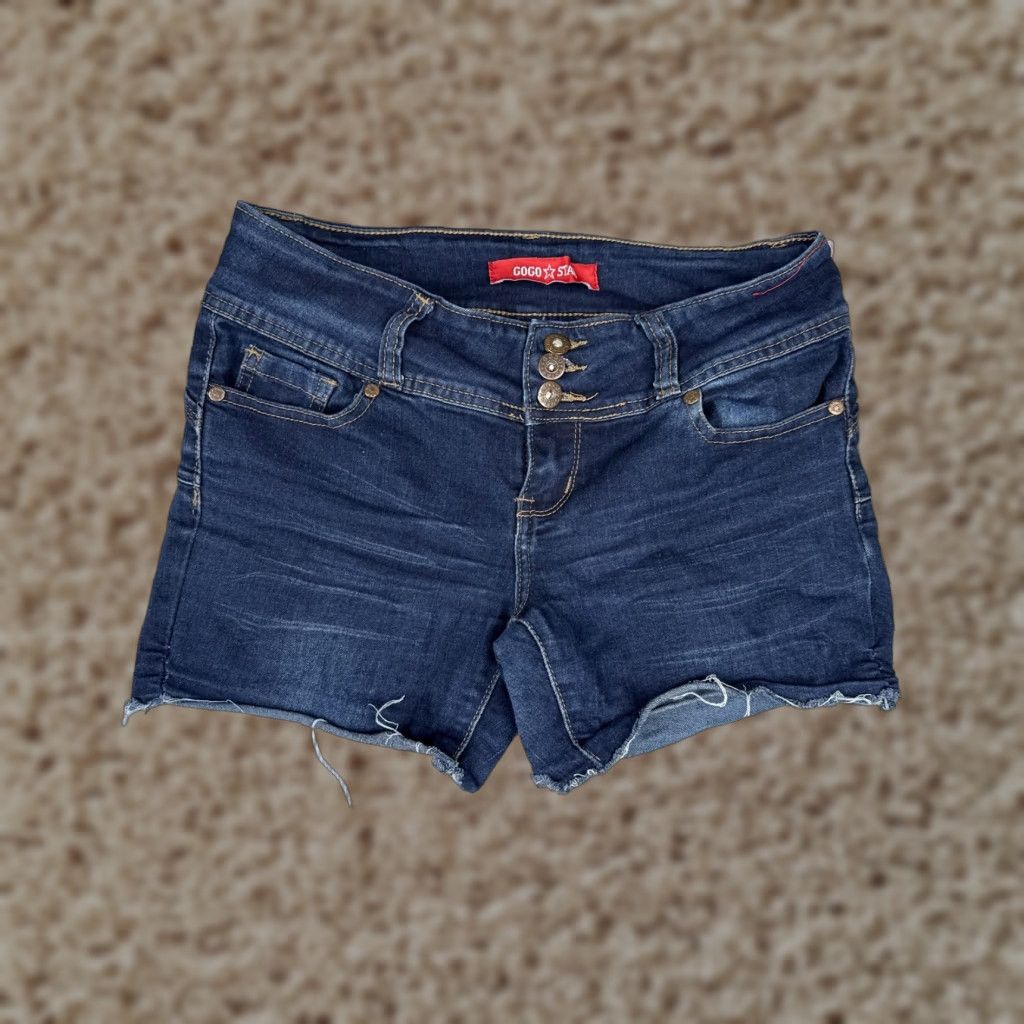 Vintage Gogo Jeans Shorts Jeans Cut-Off 5-Pocket 30x4 Juniors Blue Denim Short Inseam 4in Casual Womens Modern Stretch 3 Size 26" / US 2 / IT 38 - 1 Thumbnail