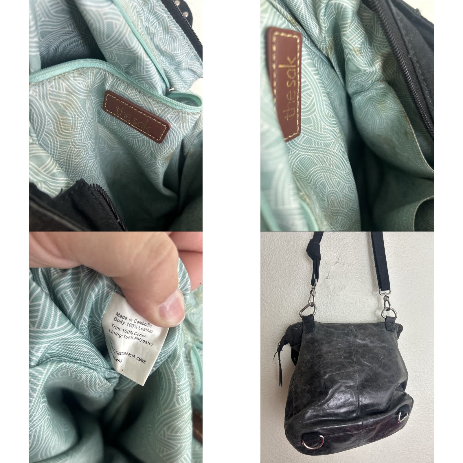 The Sak The Sak Ventura Leather Convertible Backpack / Shoulder Bag Womens Gray Leather 11x12.5x3 Snap Distressed Convertible Bag Features Size ONE SIZE - 9 Thumbnail