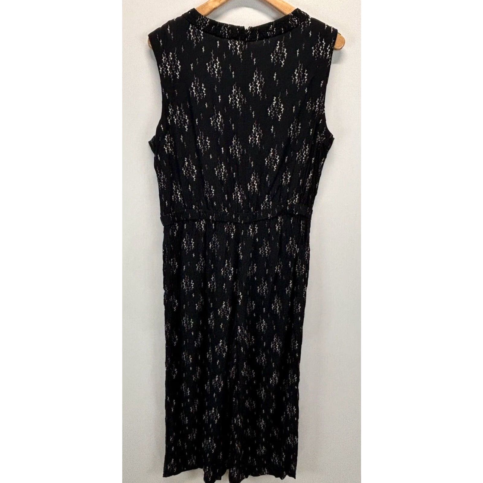 Madewell Madewell Floral Crop Wide Leg Jumpsuit Women's Black V-Neck Sleeveless Size 36" / US 14 / IT 50 - 2 Thumbnail