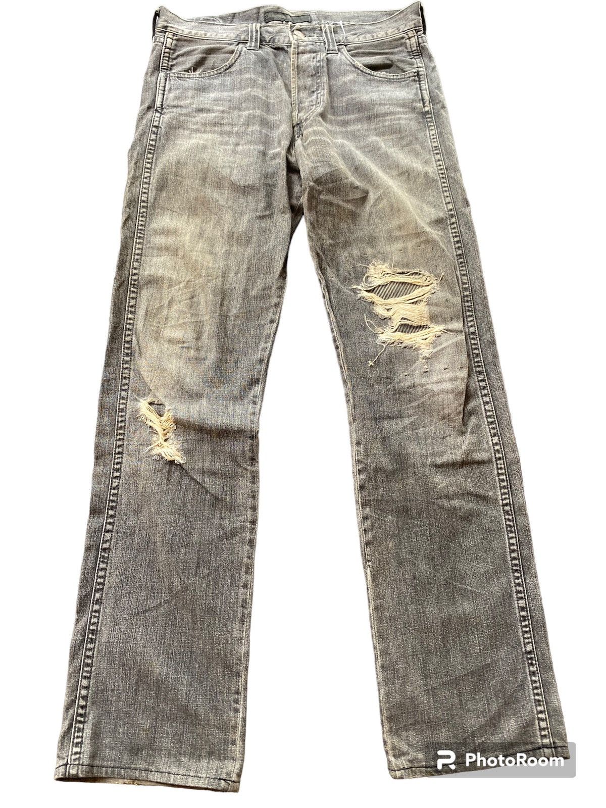 image of Distressed Denim x Talking About The Abstraction Distressed Jeans in Black, Men's (Size 32)