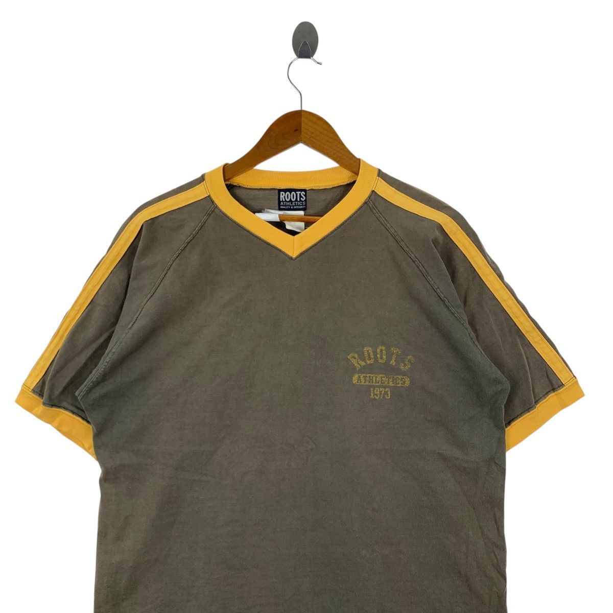 Roots Vintage ROOTS ATHLETIC Sportswear Ringer Short Sleeve Tshirt Size US M / EU 48-50 / 2 - 2 Thumbnail