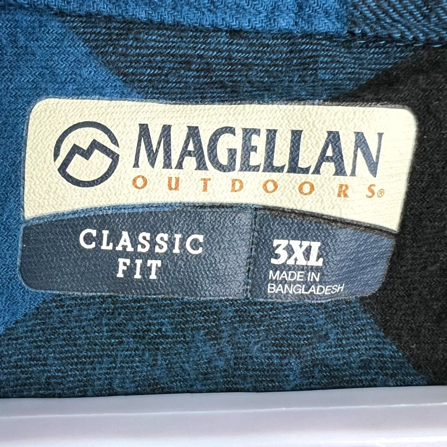 Vintage Magellan Buffalo Plaid Flannel Button-Down Shirt Mens 3XL Blue Button-Up Casual, Travel, Workwear Mens Shirt Size US XXL / EU 58 / 5 - 4 Thumbnail