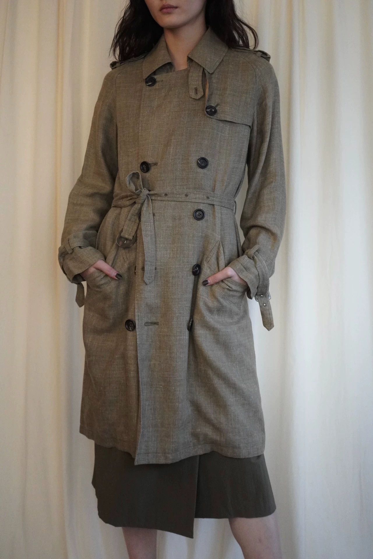 A.P.C. A.P.C. 1990s Silk Linen Trench Coat M Size M / US 6-8 / IT 42-44 - 7 Thumbnail