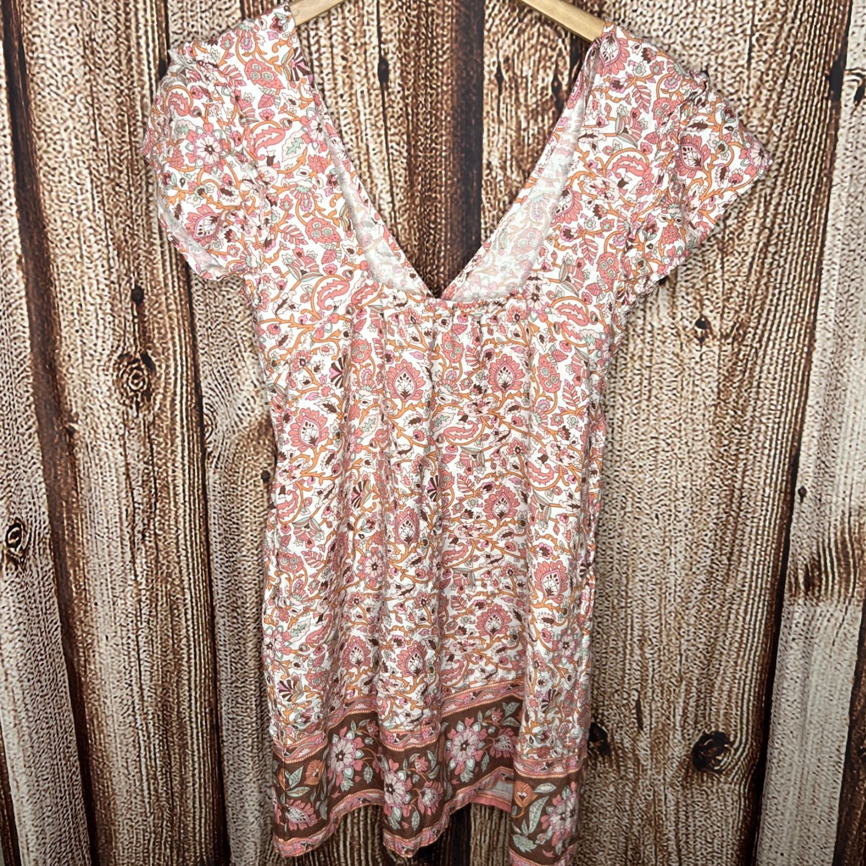 Loft LOFT Beach Floral Print Mini Dress Open Back Tie Cottagecore Pink S Size S / US 4 / IT 40 - 4 Thumbnail