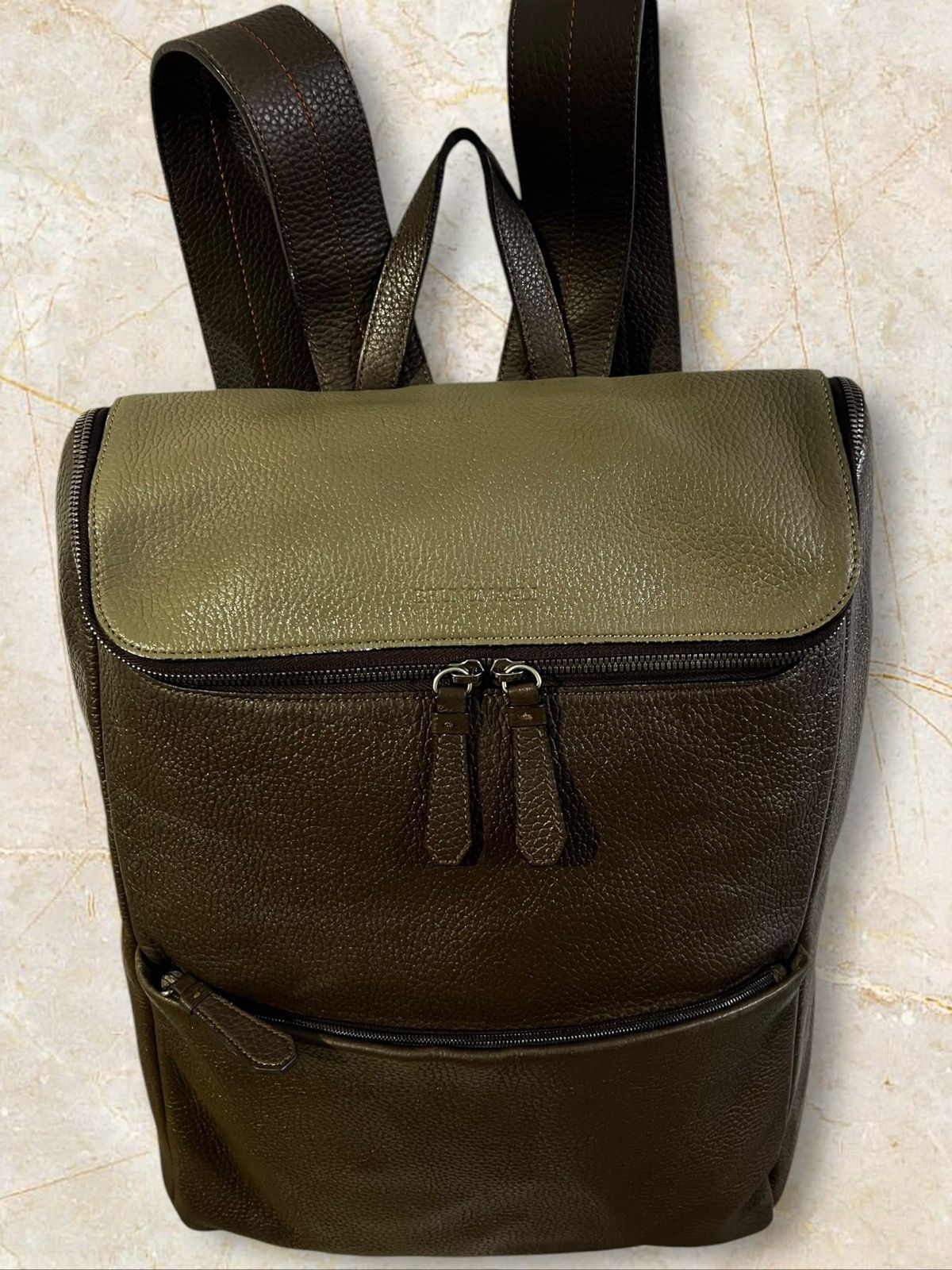 Bruno Magli Bruno Magli Paco Pebble Leather Casual Backpack AW13 Size ONE SIZE - 2 Thumbnail