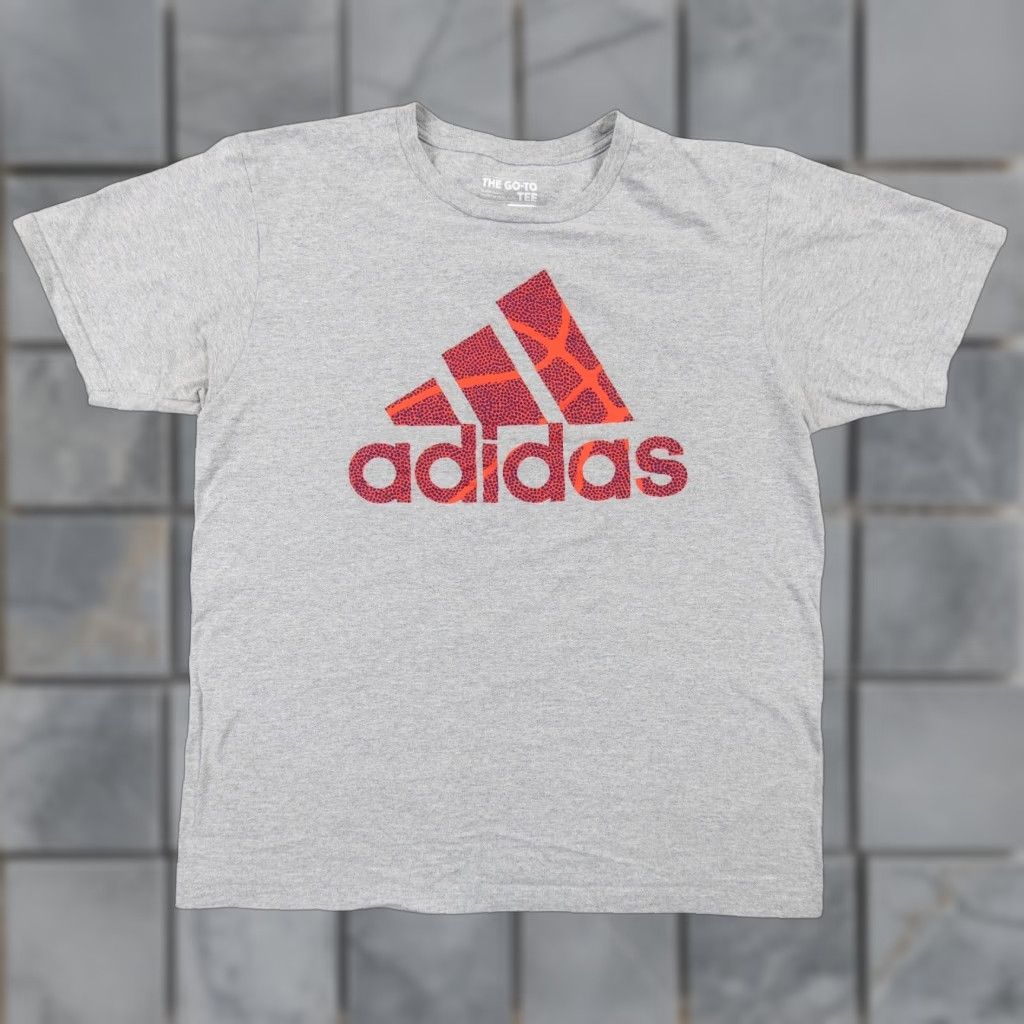 Adidas Adidas Gray Short Sleeve T-Shirt Adult Large Basketball Graphic Sports Mens Size US L / EU 52-54 / 3 - 1 Thumbnail