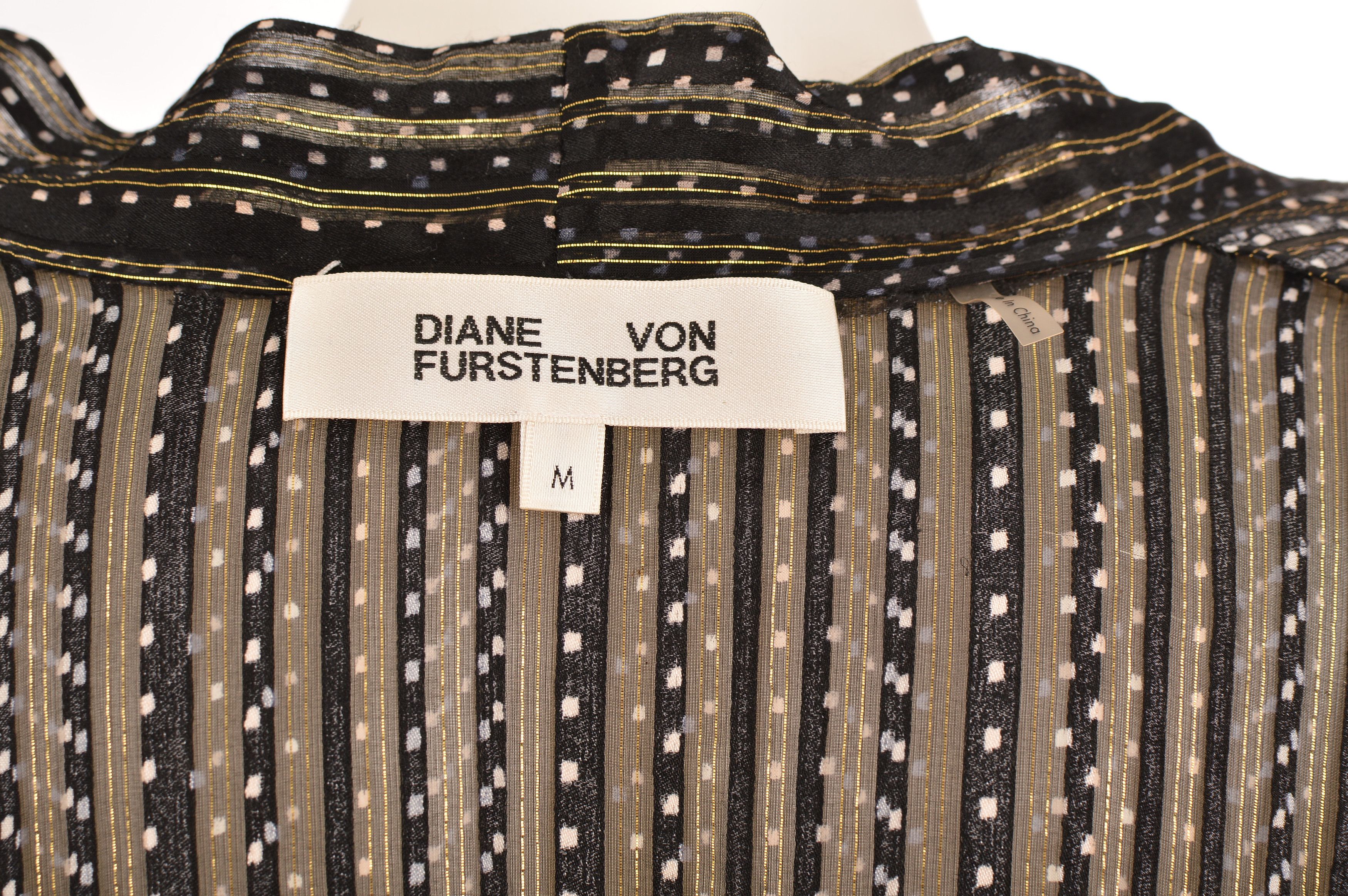 Diane von Furstenberg Diane Von Furstenberg Lanie Tie Neck Silk Blouse Shirt Size M / US 6-8 / IT 42-44 - 6 Thumbnail