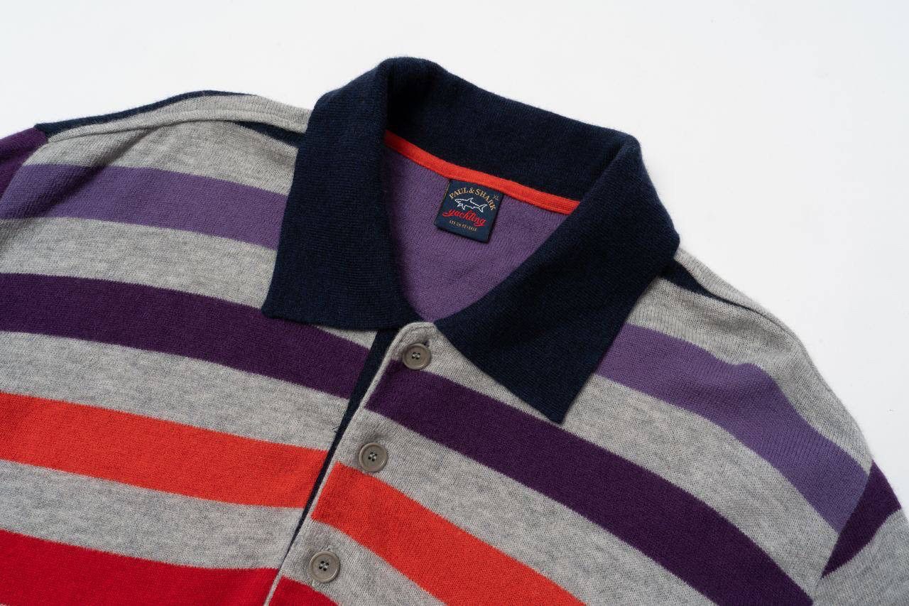 Paul & Shark 🔵PAUL & SHARK Yachting Striped Wool Jumper Sweater Polo Size US XL / EU 56 / 4 - 2 Thumbnail