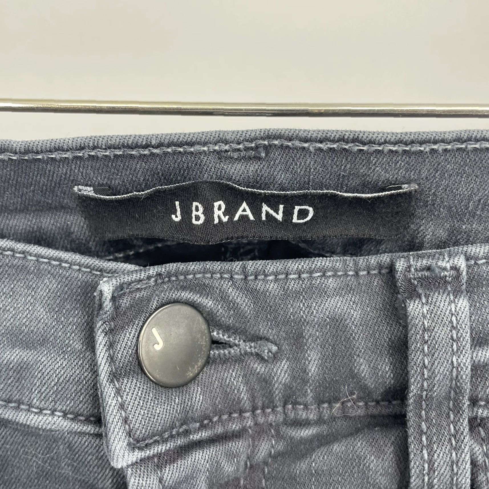 J Brand J Brand Suvi Chrome Jeans Women's 25 Skinny Cropped Gray Button Ankle Moto Size 42" / US 20 - 7 Thumbnail