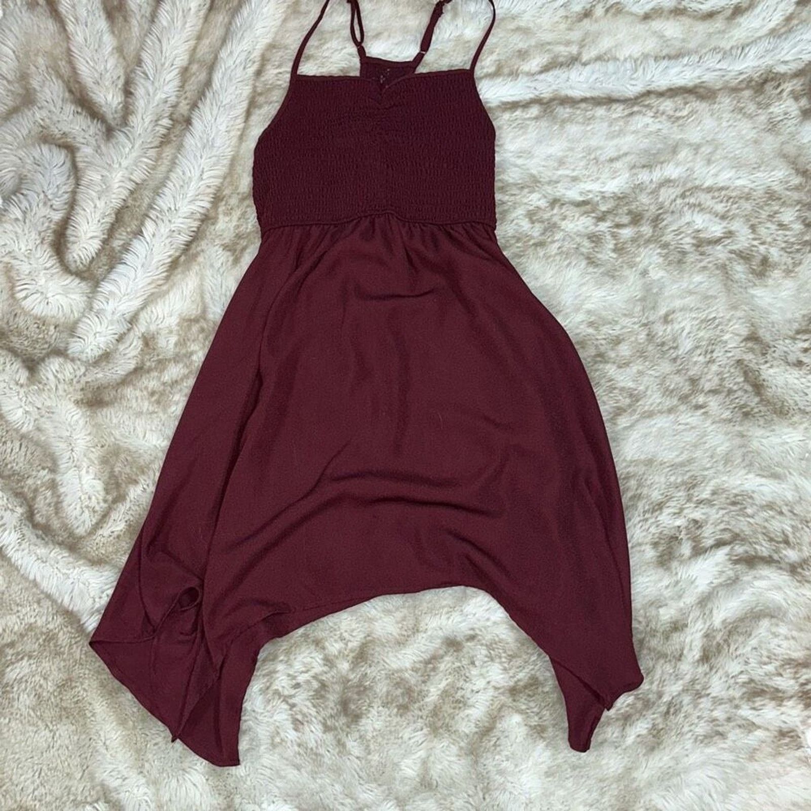 Other About a Girl Maroon Red Smocked Mini Dress | Sz M Size M / US 6-8 / IT 42-44 - 2 Thumbnail