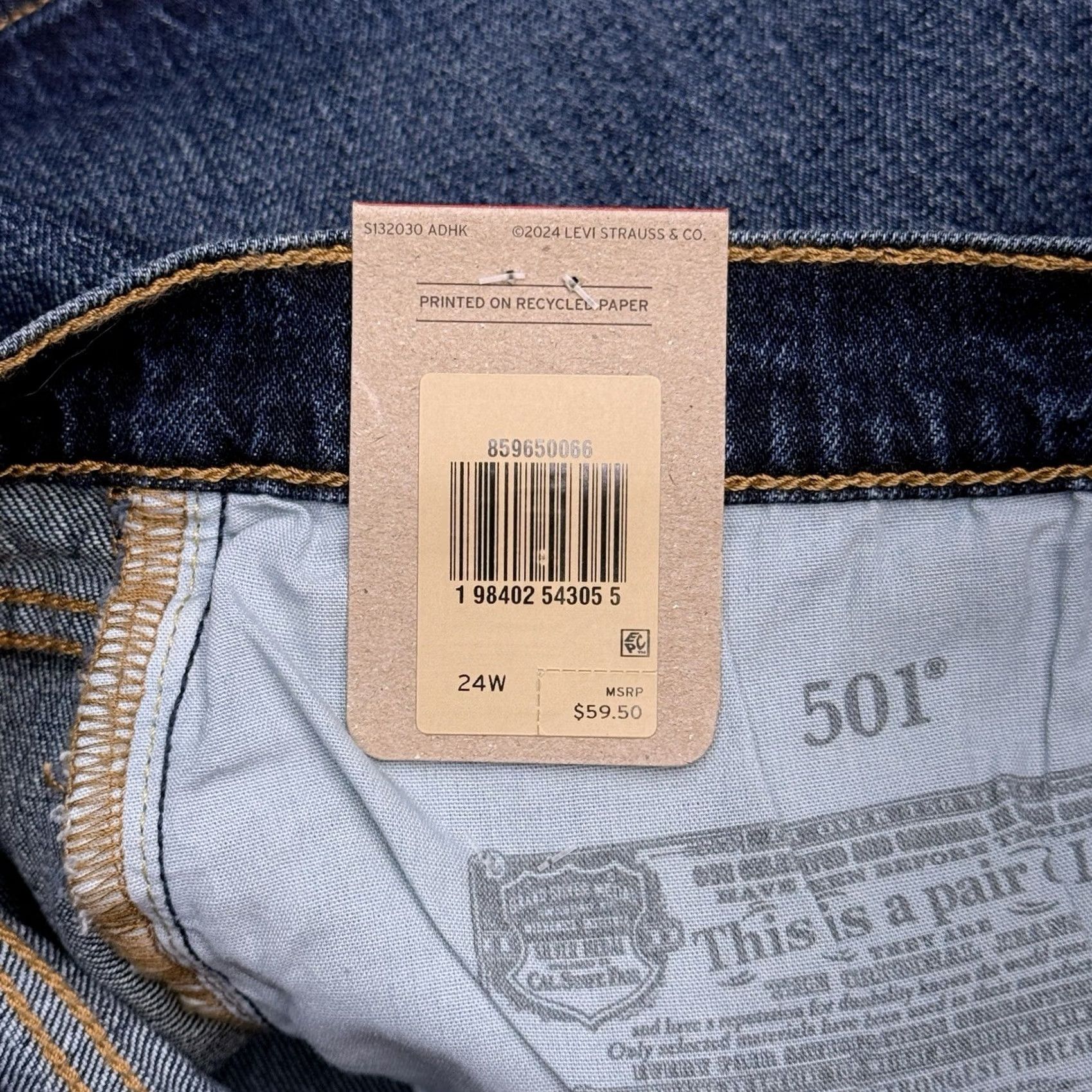 Levi's VINTAGE Levis 501 Shorts Womens 24W Button Fly High Rise Stretch New Size 42" / US 20 - 6 Thumbnail
