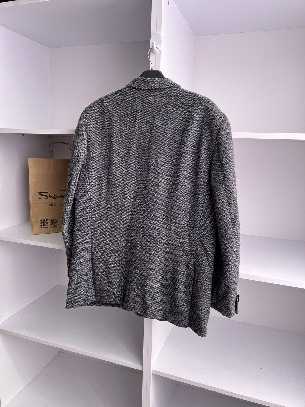 Harris Tweed × Vintage Vintage Harris Tweed Grey Blazer Size US L / EU 52-54 / 3 - 13 Thumbnail