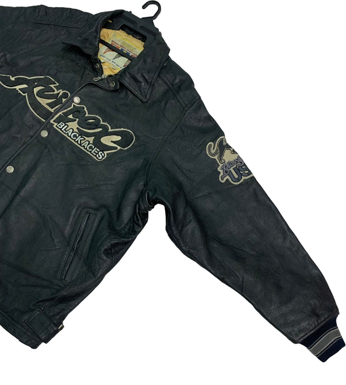 Avirex 🔥Vintage Avirex Black Aces (Oversized 3XL) Leather Jacket Size US XXL / EU 58 / 5 - 7 Thumbnail