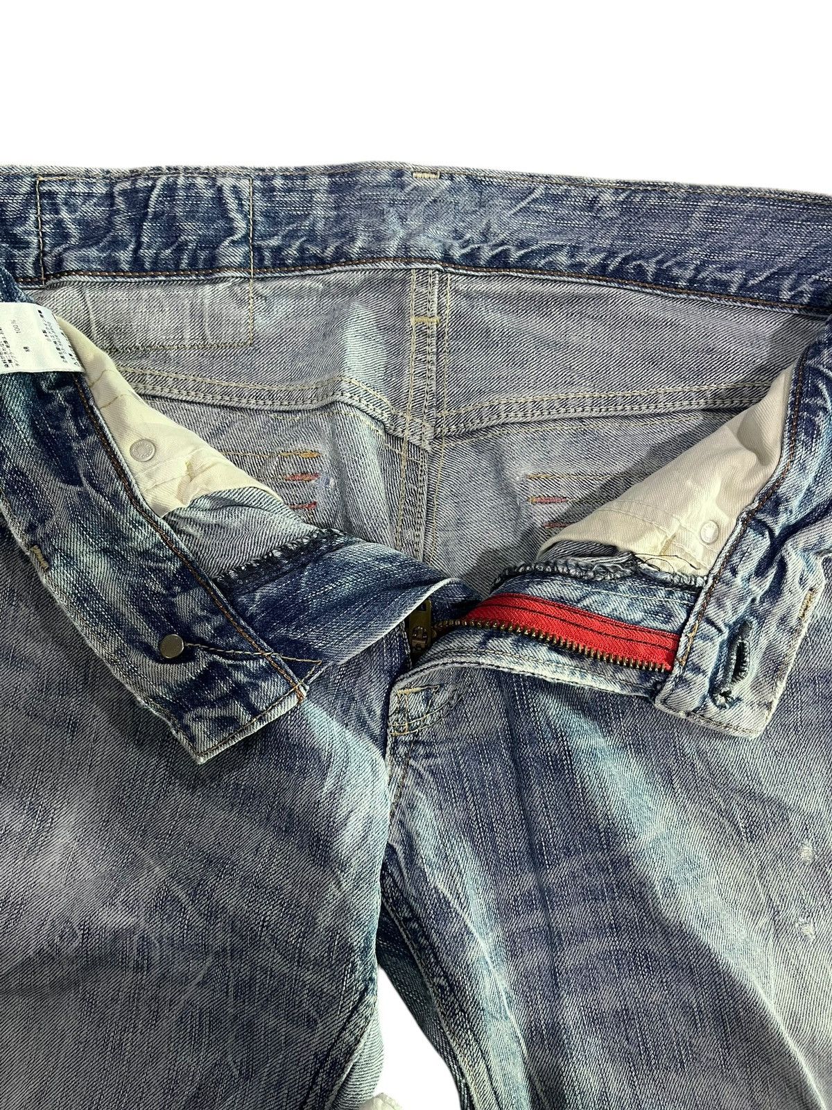 If Six Was Nine × Japanese Brand 🇯🇵 FLARE Y2K EDWIN BLUE TRIP 503 DENIM JEANS Size US 32 / EU 48 - 10 Thumbnail