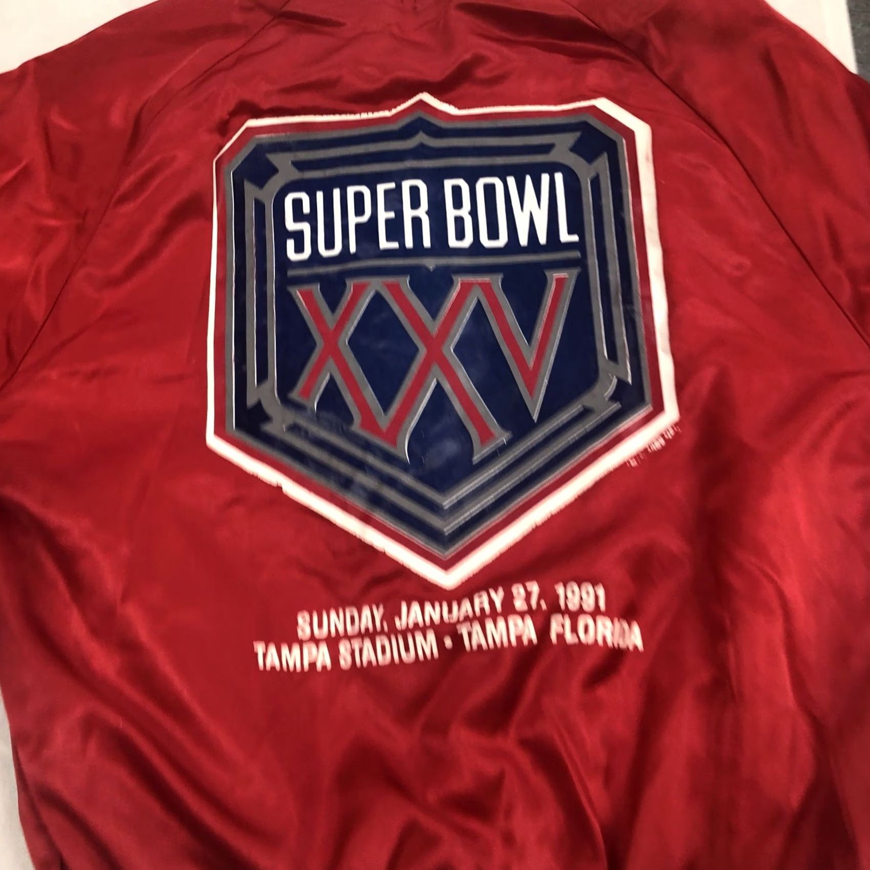 Chalk Line VINTAGE Chalk Line Super Bowl Bomber Jacket Small Red 80s Men's S Snaps Nylon Mid-Length Lined 1991 Chalk Line temporada? Size US S / EU 44-46 / 1 - 2 Thumbnail