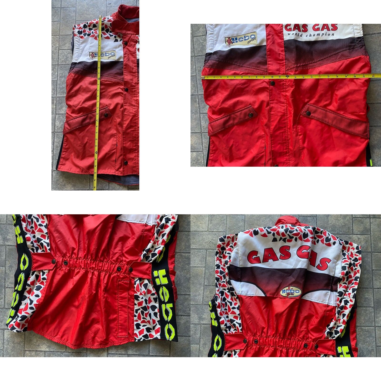 Vintage VINTAGE Hebo Mens XL GasGas Hebo Line Series Red Motorcycle Zip Off Jacket No Sleeves Size US XL / EU 56 / 4 - 9 Thumbnail