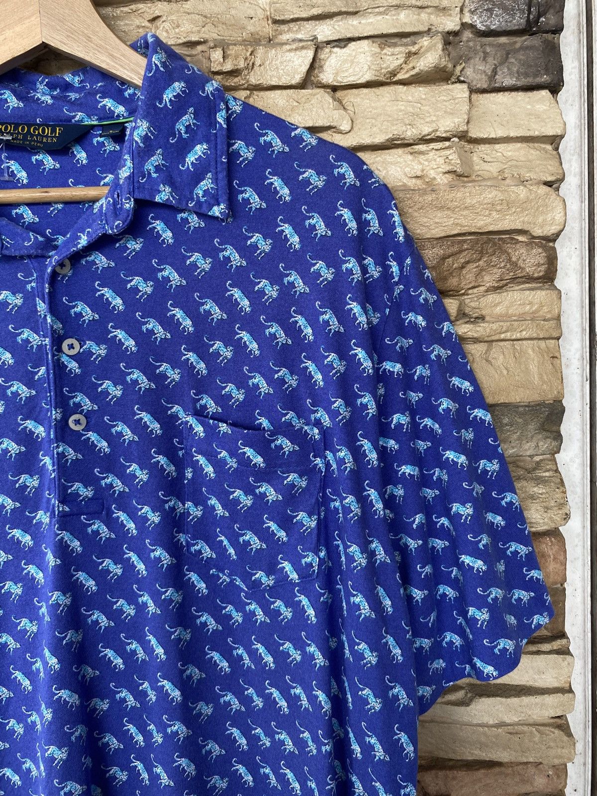 Polo Ralph Lauren Polo Ralph Lauren Polo Golf Aqua Blue Cheetah Size US L / EU 52-54 / 3 - 2 Thumbnail