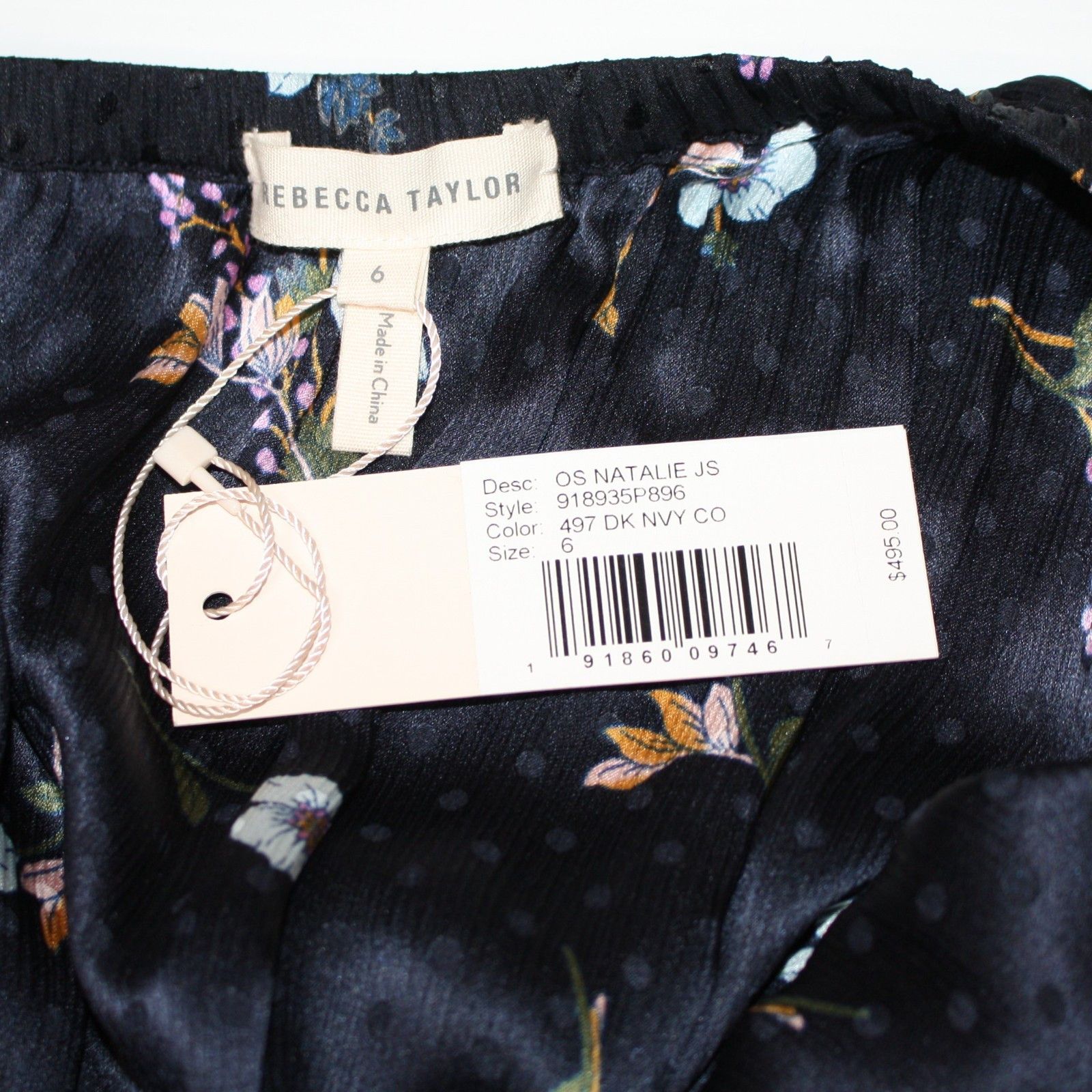 Rebecca Taylor One Shoulder Natalie Silk Jumpsuit in Navy NWT $495 Size 28" / US 6 / IT 42 - 8 Thumbnail