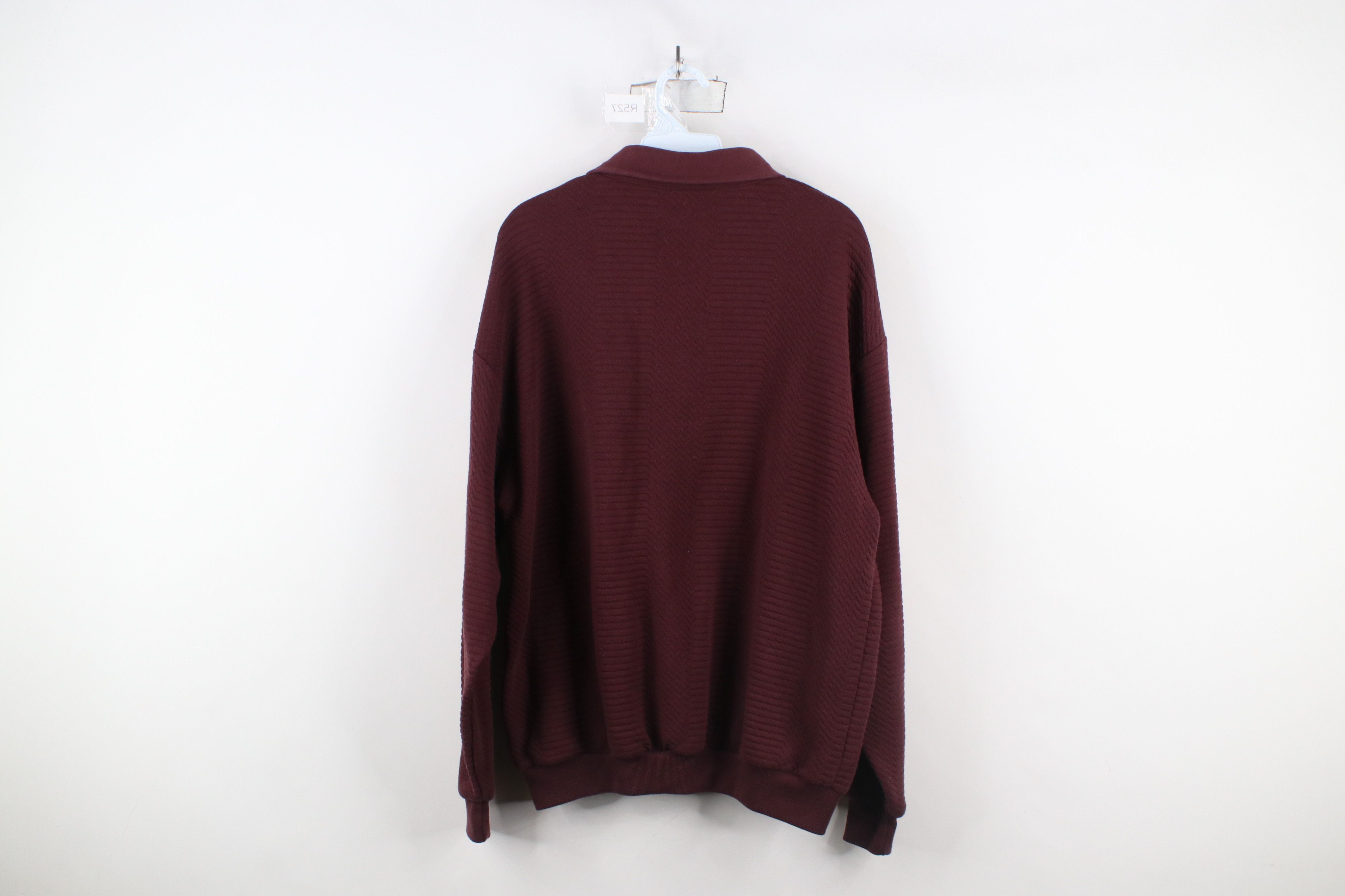 Vintage Vintage 90s Streetwear Textured Collared Long Sleeve Polo Size US XL / EU 56 / 4 - 11 Thumbnail