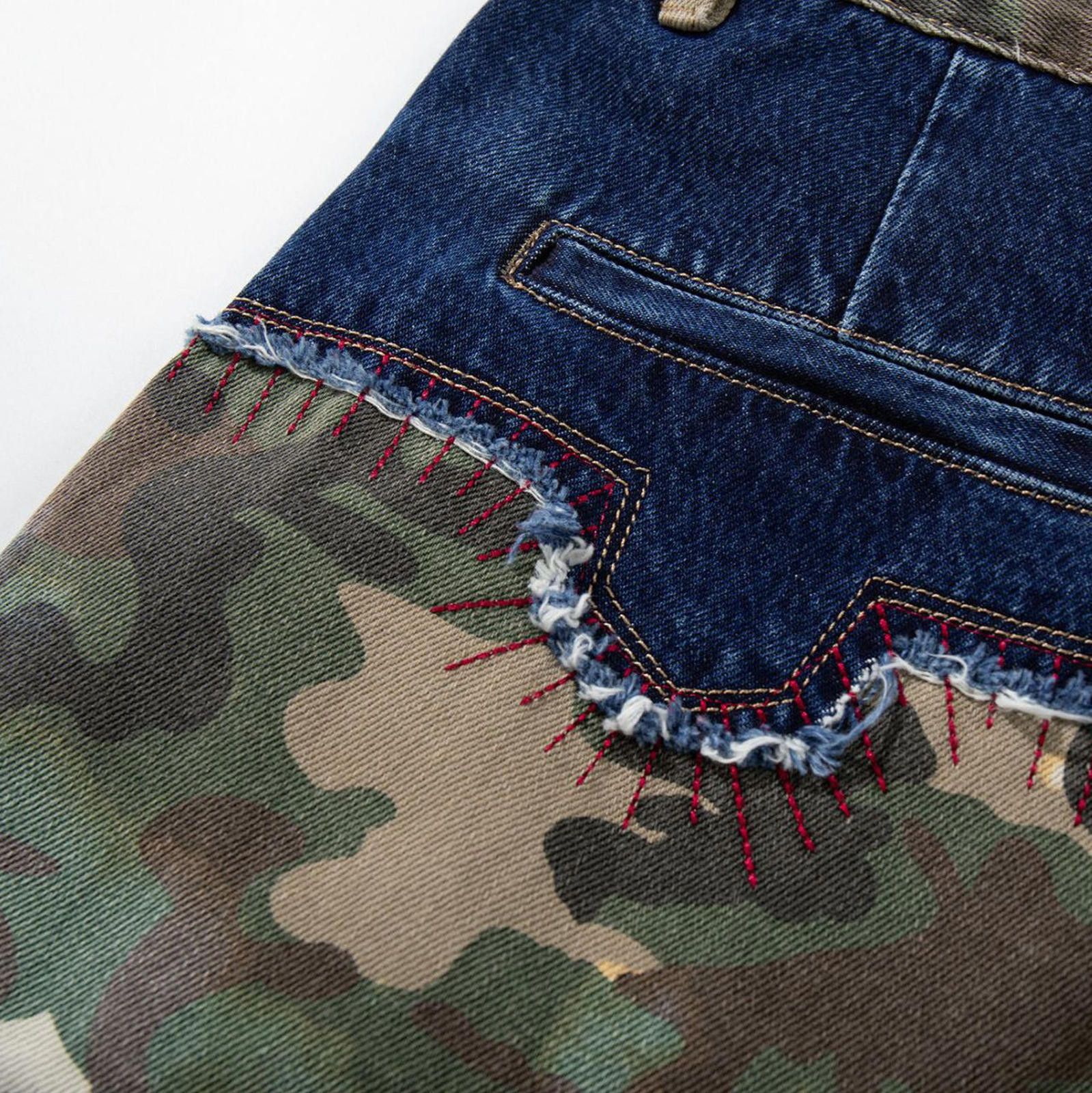 Other Camo Patchwork Casual Pants Wide-Leg Trousers Size US 32 / EU 48 - 4 Thumbnail